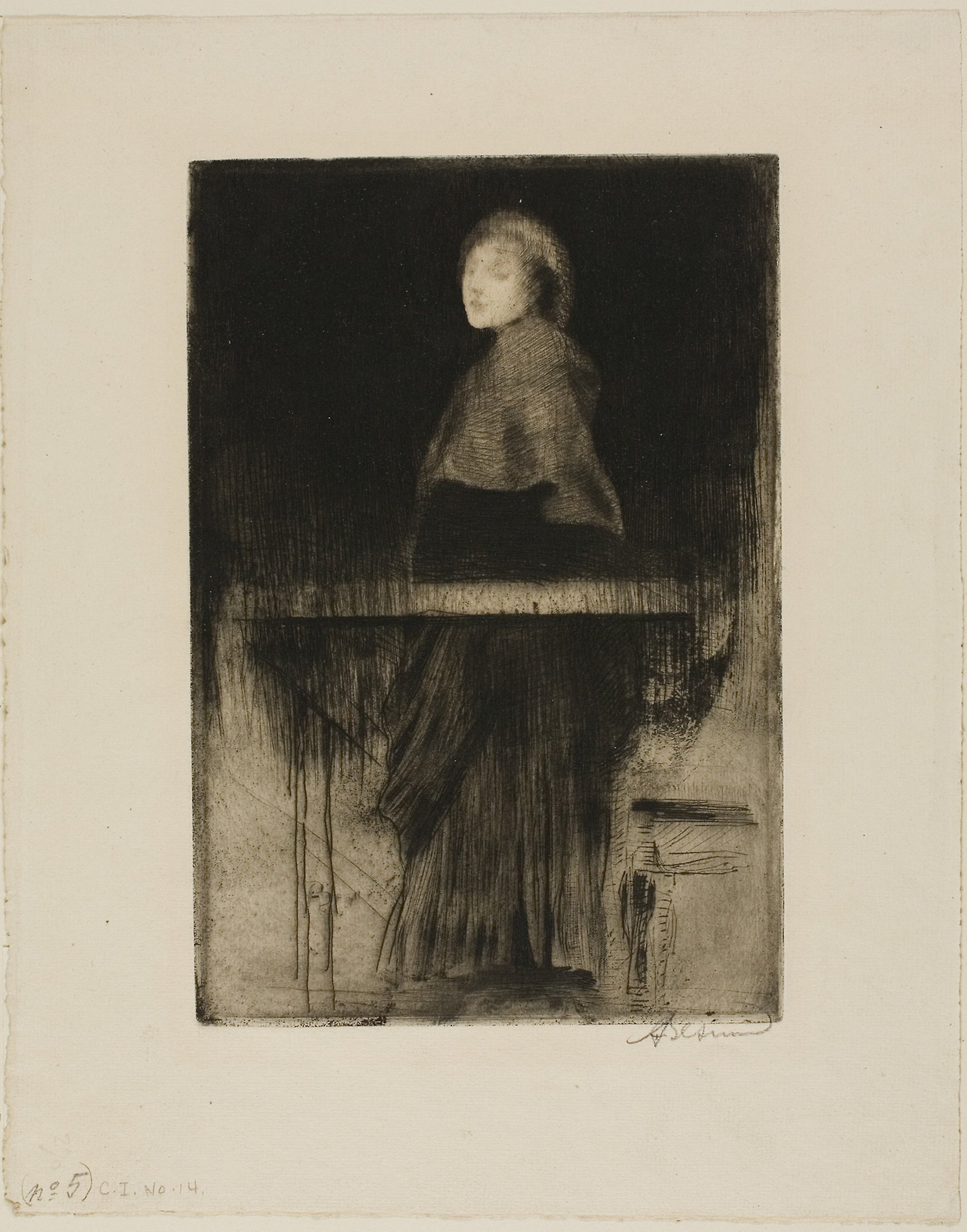 Woman in a Cape: Albert Besnard,16x12"(A3) Poster