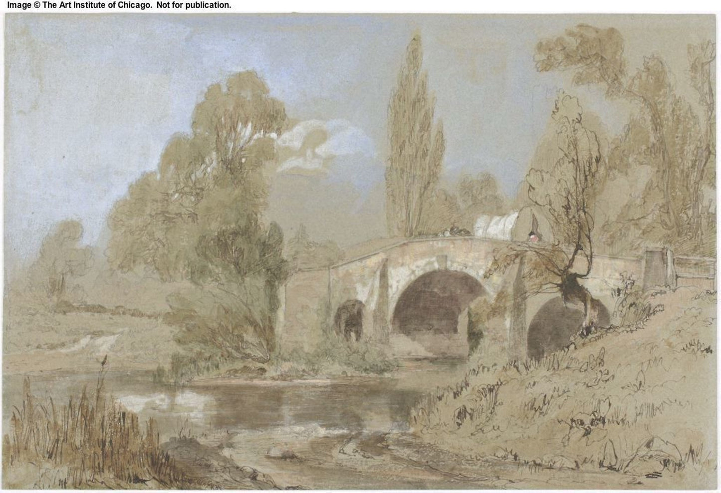 Gypsy Caravan on Bridge -  William James Muller (English, 1812-1845),  Poster Print Wall Art