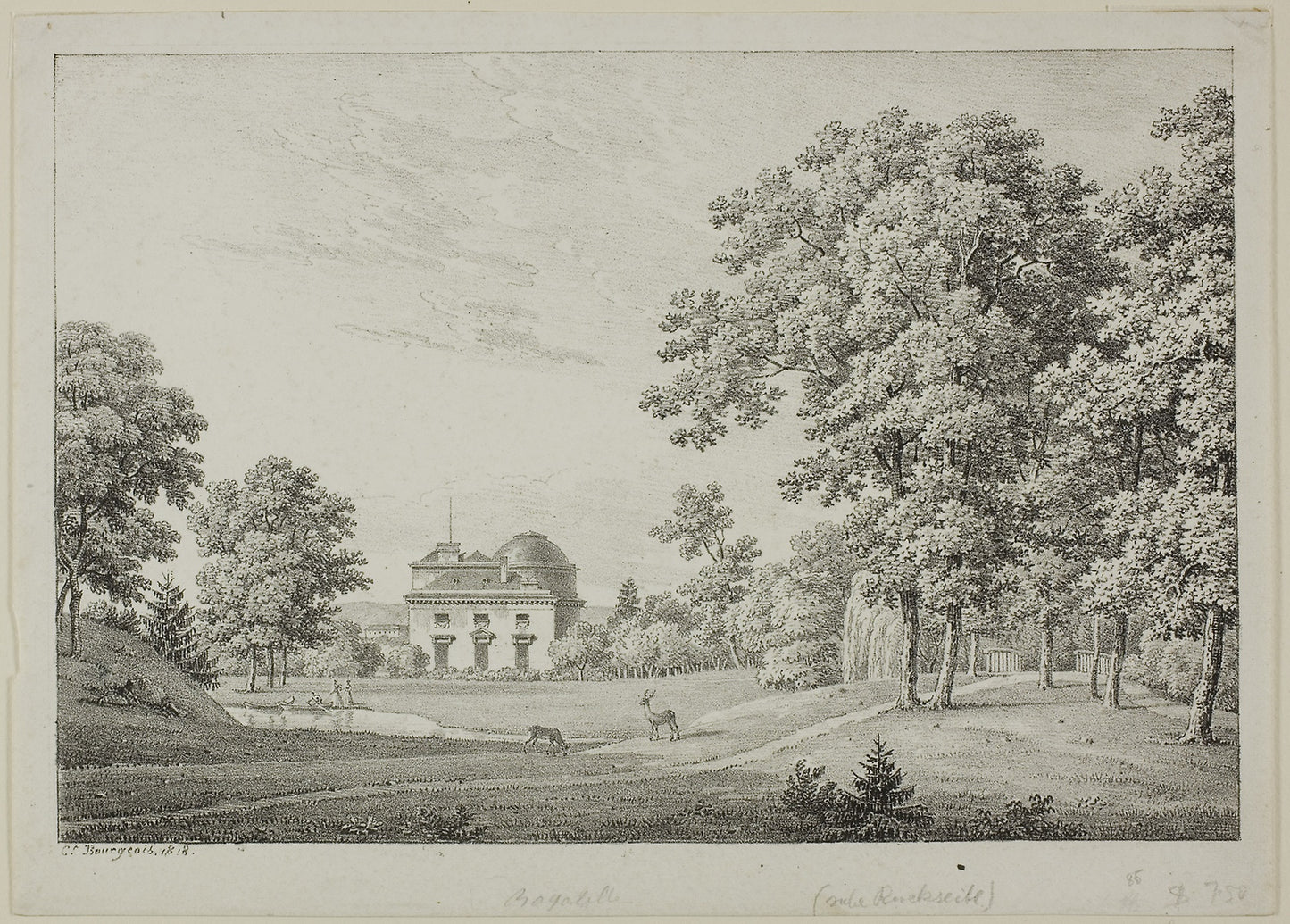 The Château de Bagatelle in the Bois de Boulogne -  Constant Bourgeois,  Poster Print Wall Art