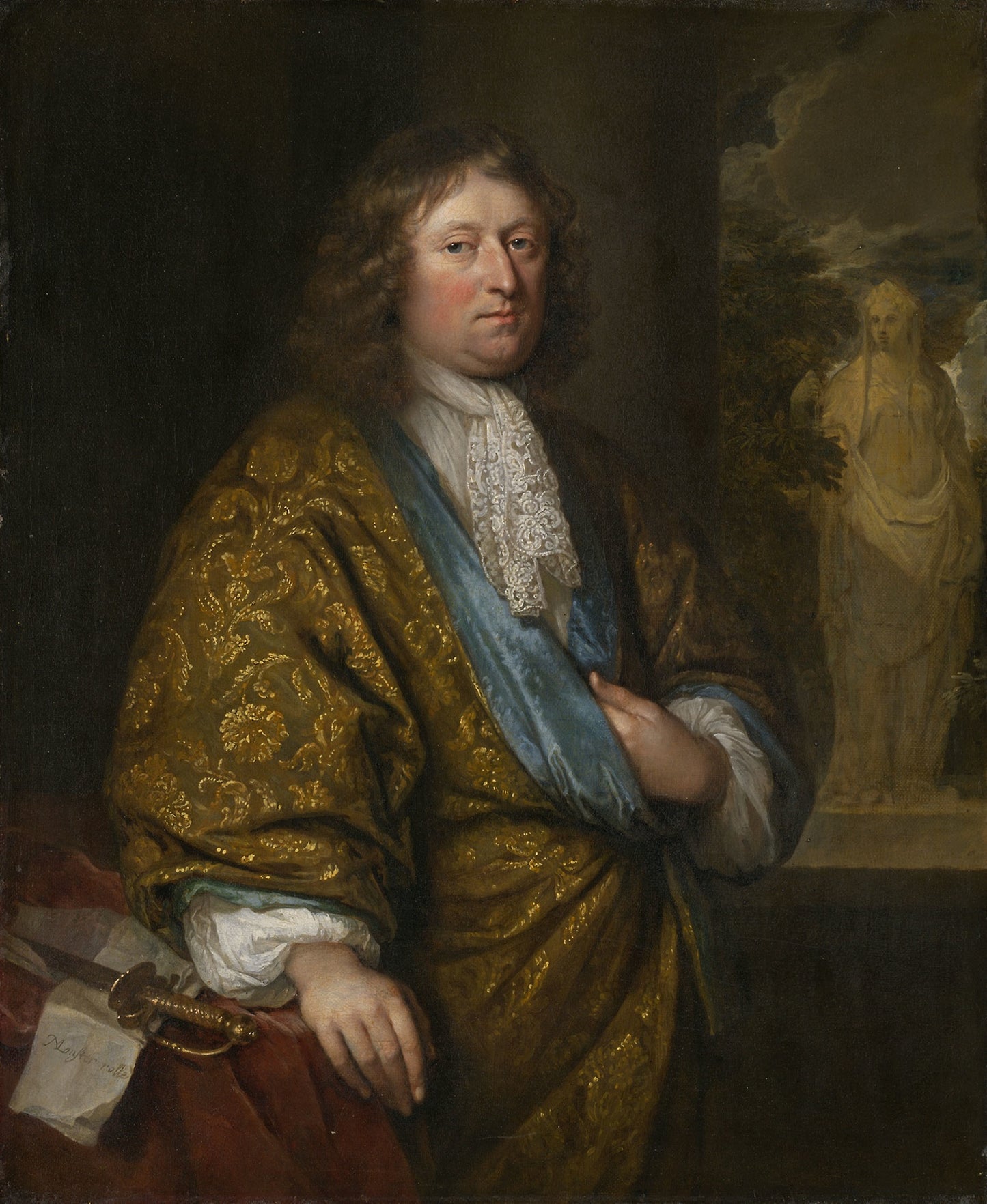 Portrait of a Gentleman -  Caspar Netscher,  Poster Print Wall Art