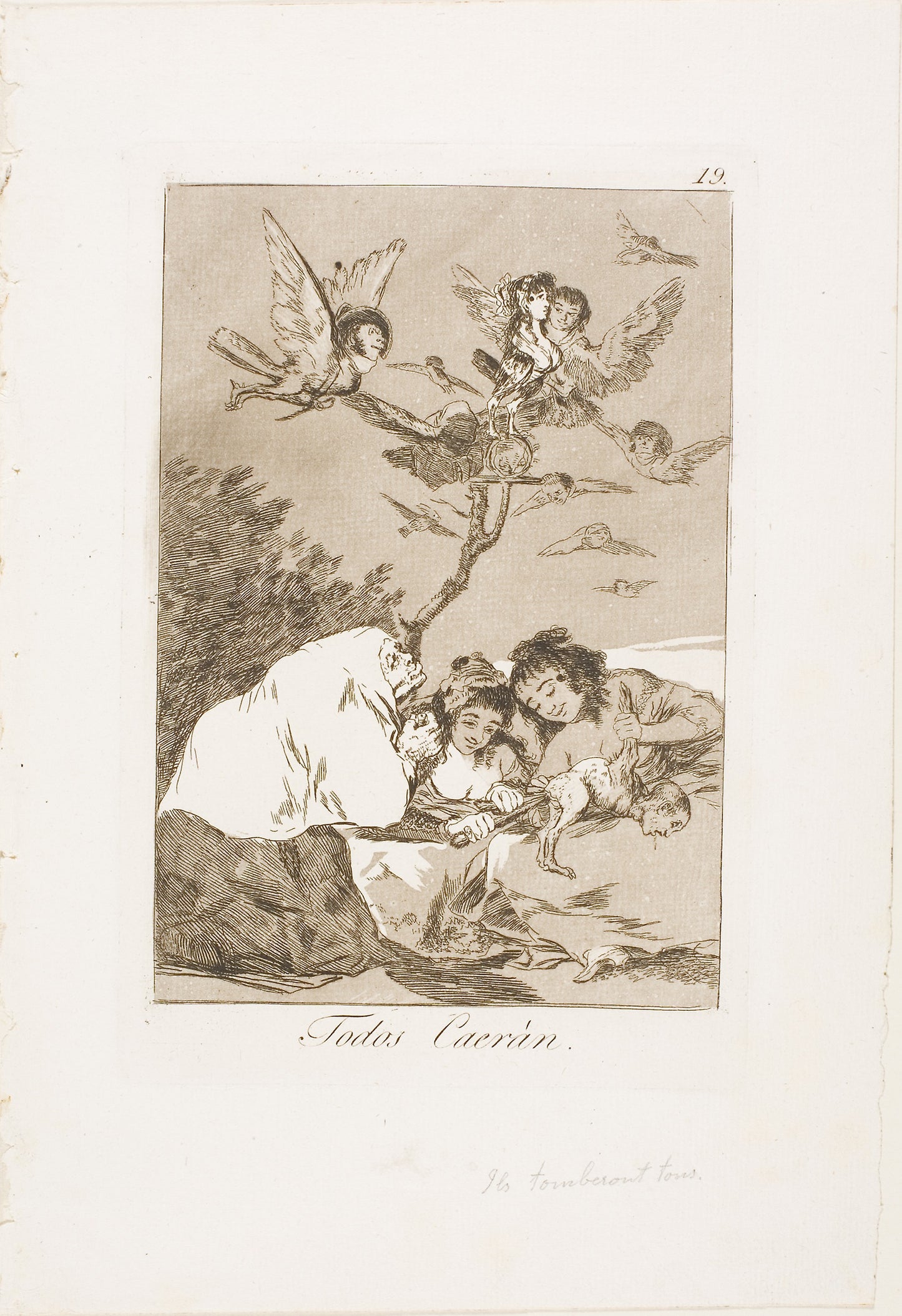 All Will Fall, plate 19 from Los Caprichos -  Francisco José de Goya y Lucientes,  Poster Print Wall Art