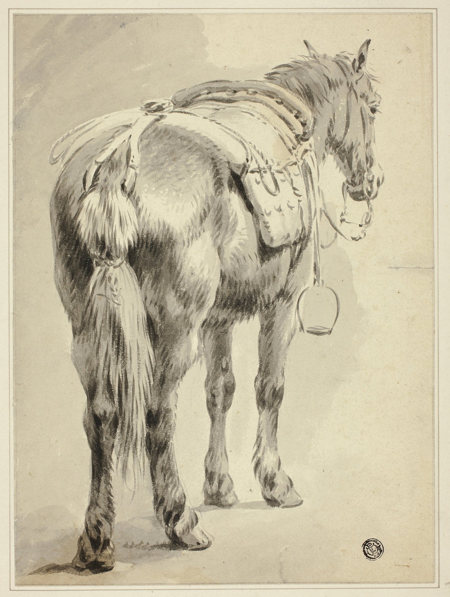 Saddle Horse -  Attributed to Pieter van Bloemen (Flemish, 1657-1720),  Poster Print Wall Art
