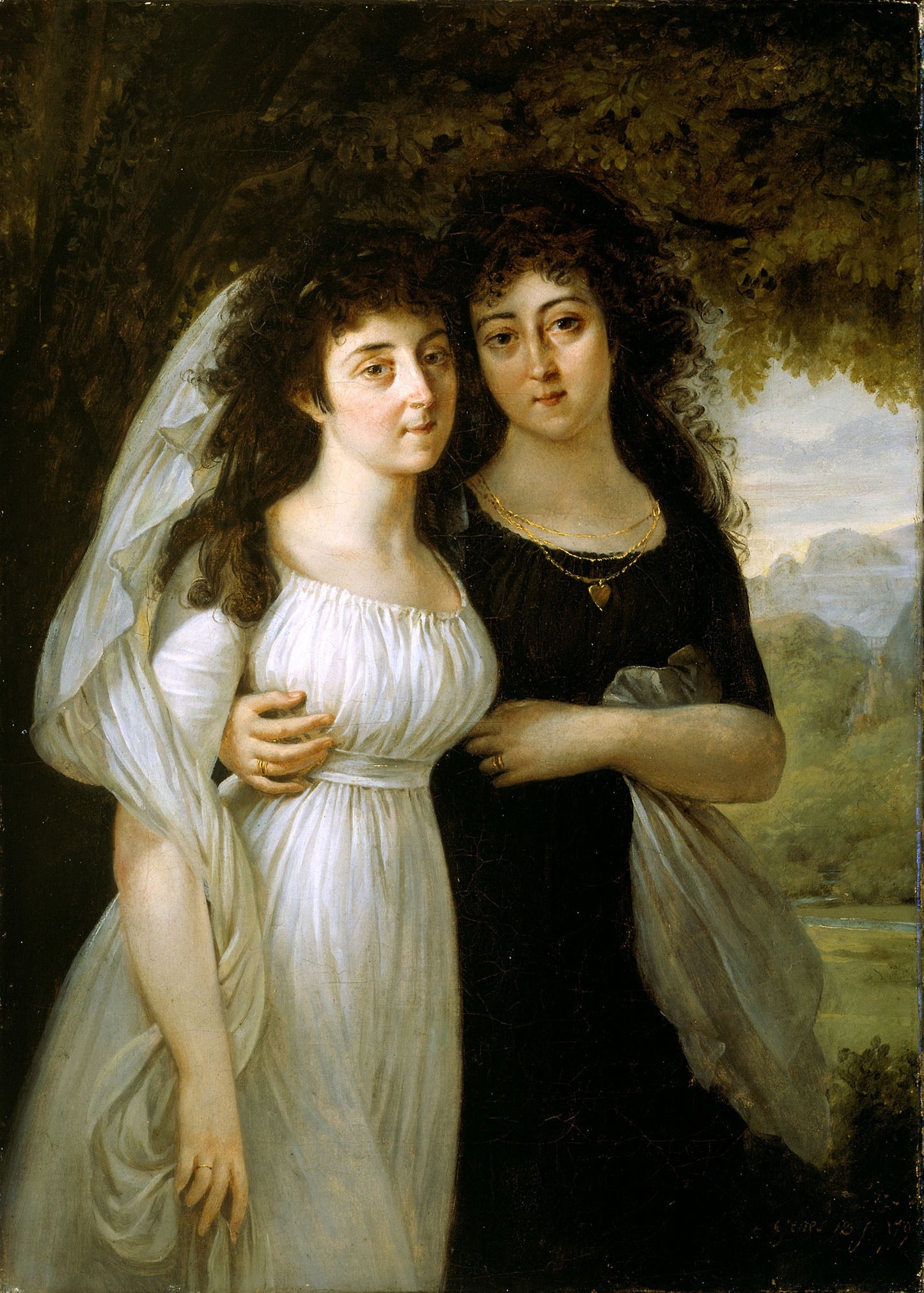 Portrait of the Maistre Sisters -  Antoine-Jean Gros,  Poster Print Wall Art