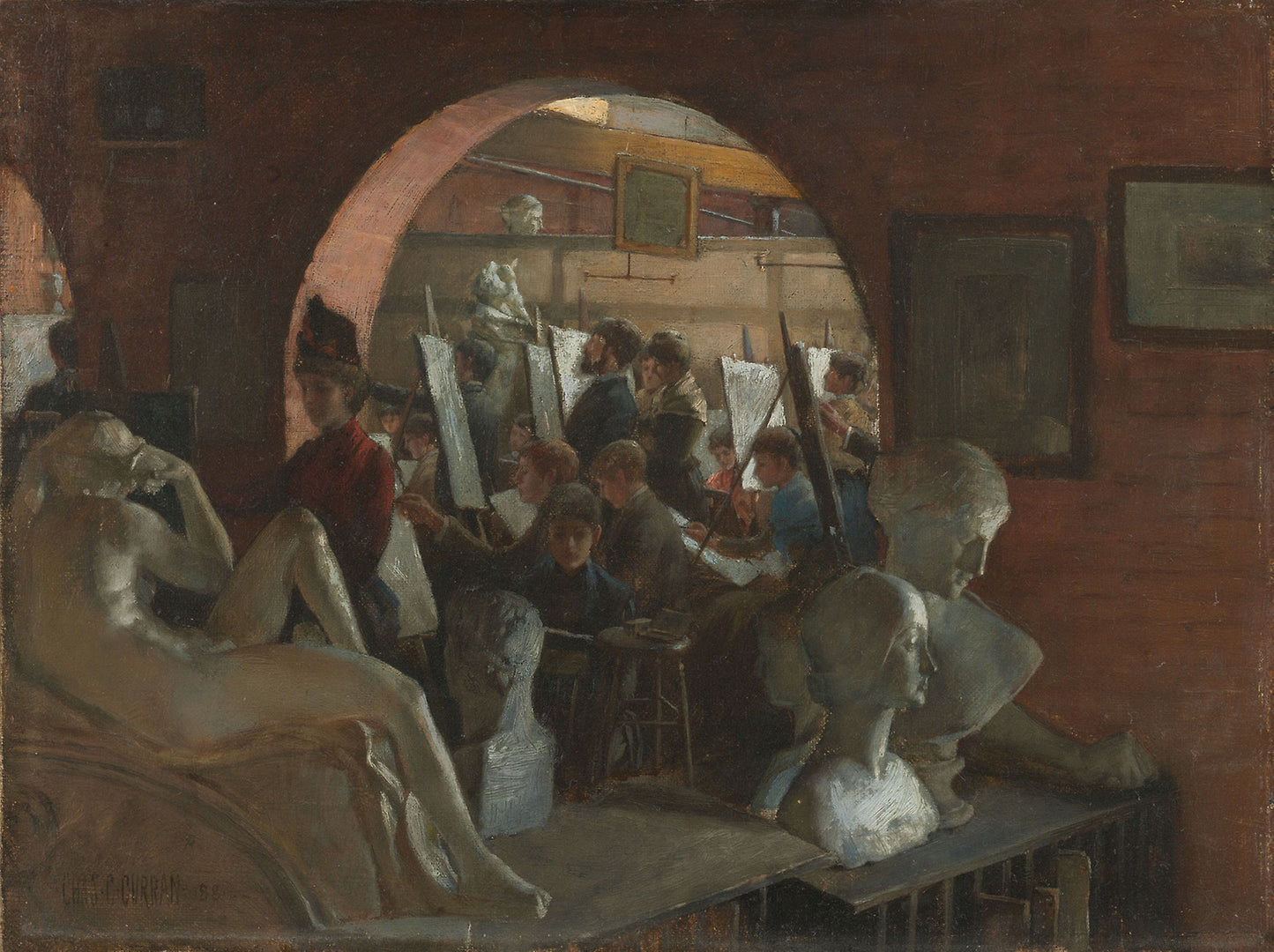 An Alcove in the Art Students' League -  Charles Courtney Curran,  Poster Print Wall Art
