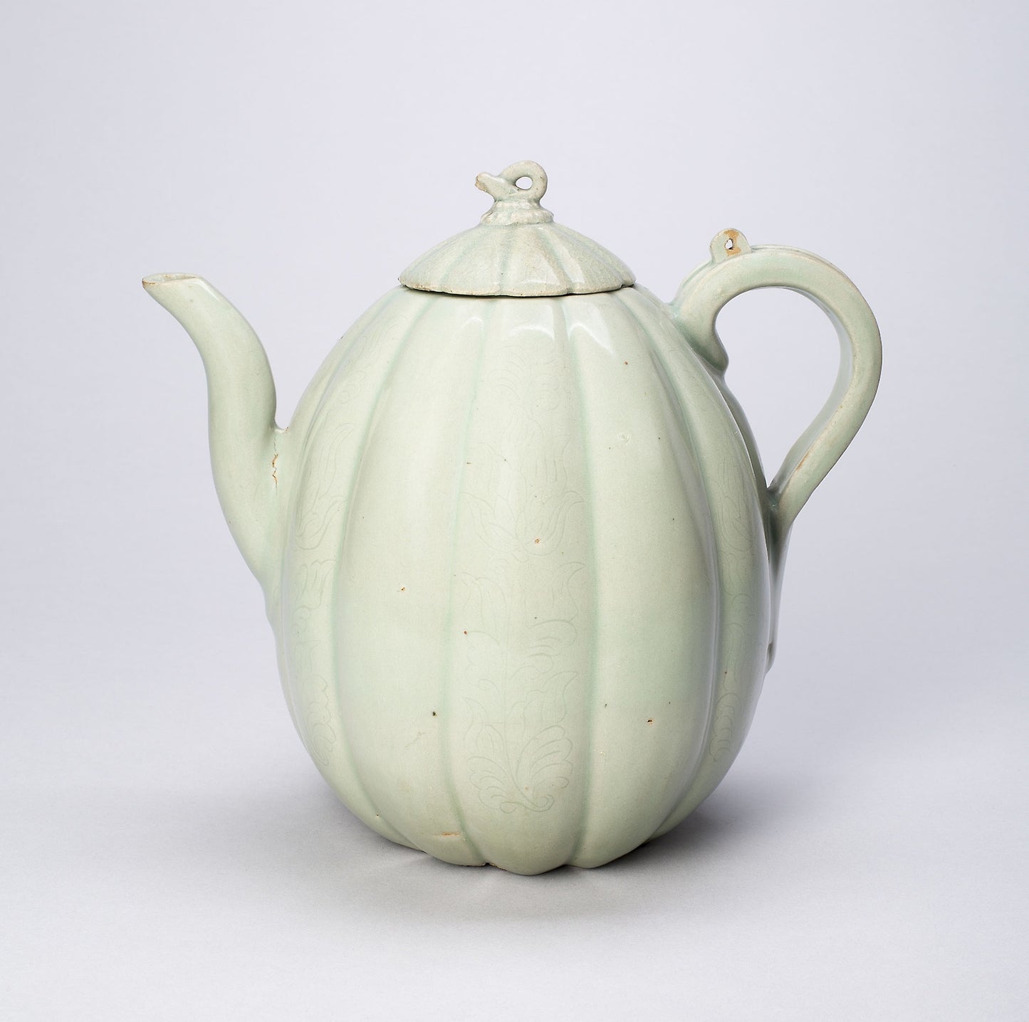 Melon-Shaped Ewer with Stylized Flowers -  Korea,  Poster Print Wall Art