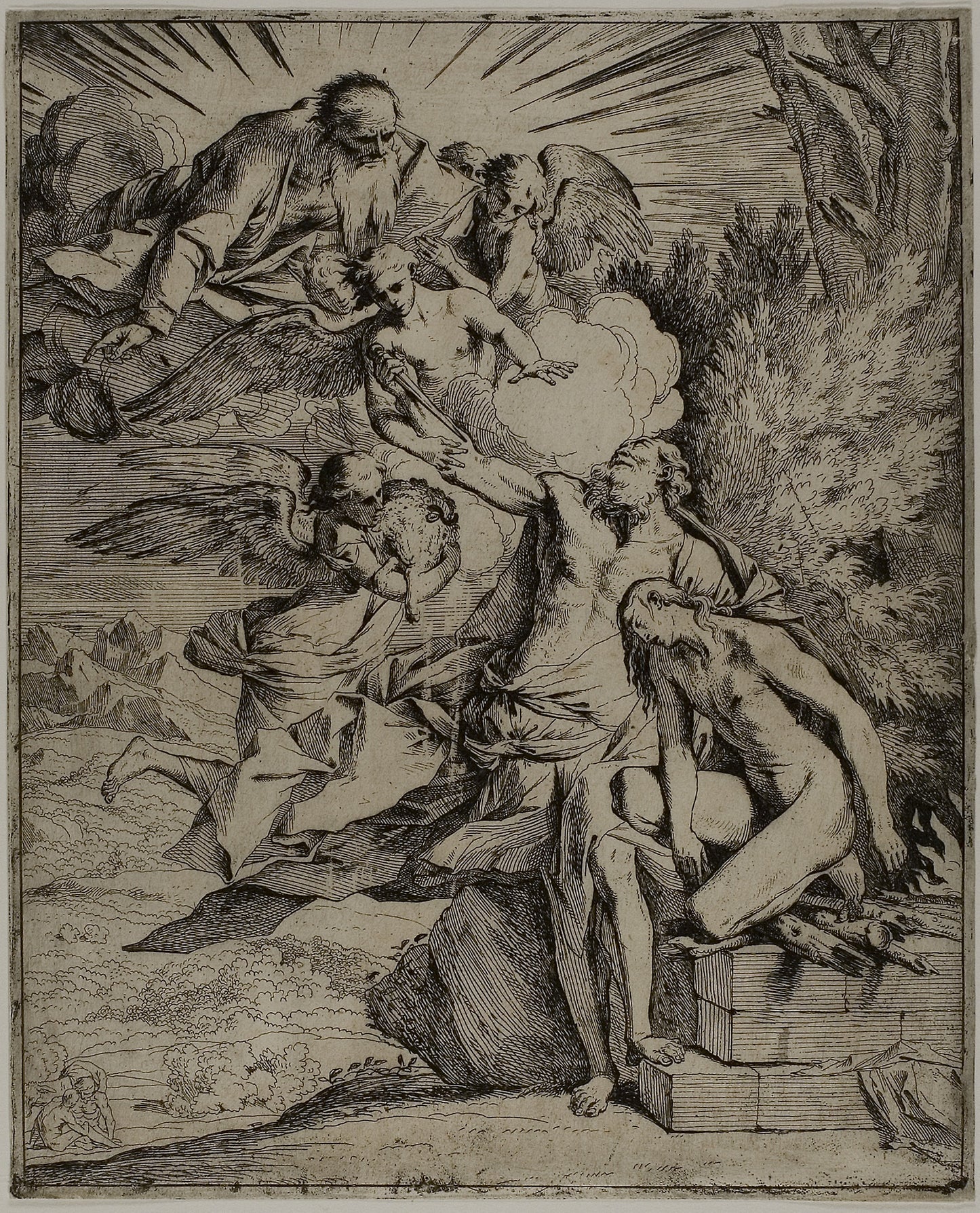 The Sacrifice of Isaac -  Pietro Testa,  Poster Print Wall Art