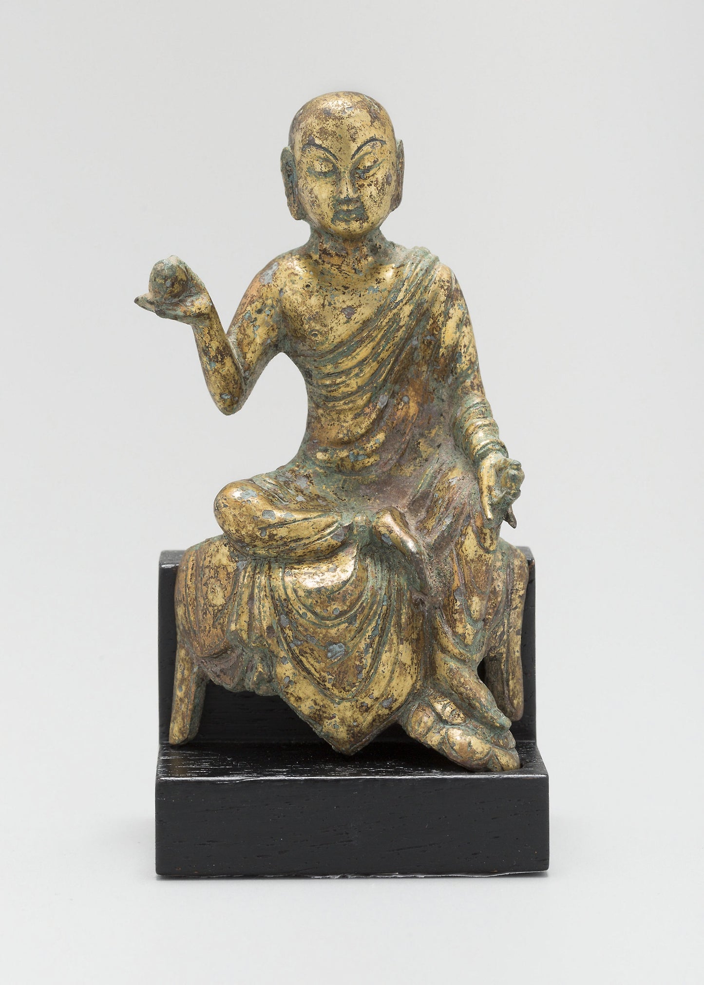 Dicang (Khsitigarbha), or "He Who Encompasses the Earth," Seated and Holding a Wish-Bearing Jewel (Cintamani) -  China,  Poster Print Wall Art
