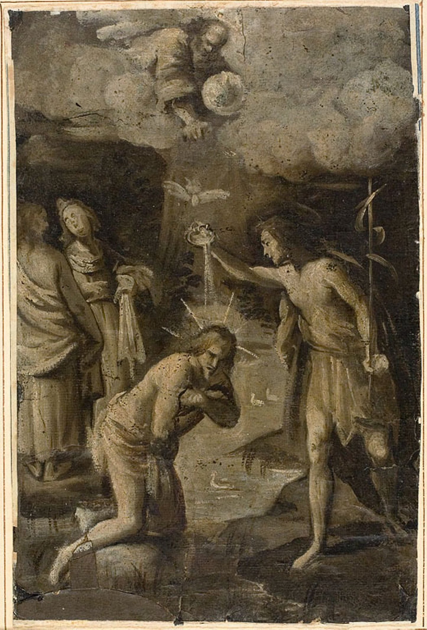 Baptism of Christ -  Attributed to Rutilio Manetti,  Poster Print Wall Art