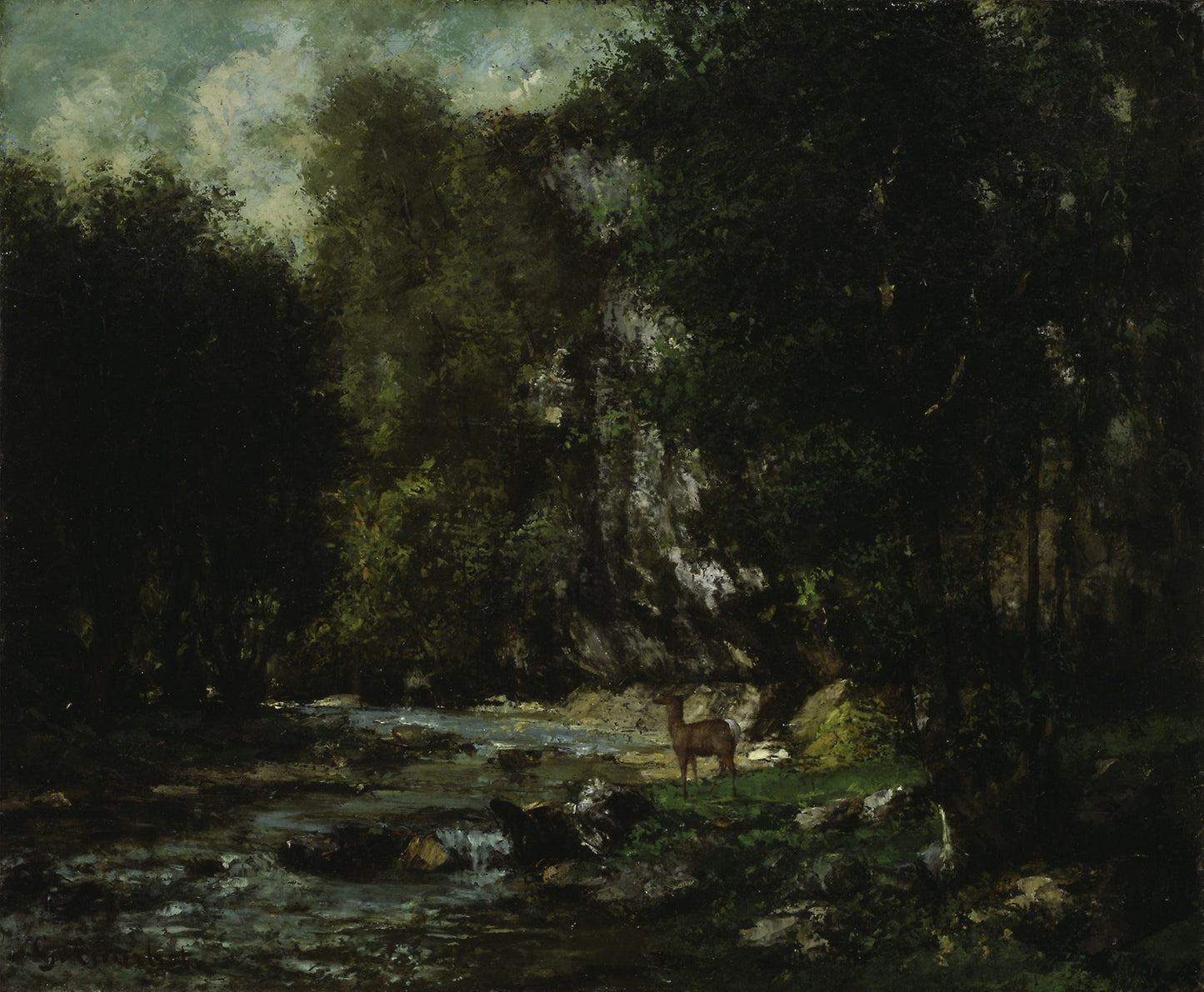 The Brook of Les Puits-Noir -  Gustave Courbet,  Poster Print Wall Art