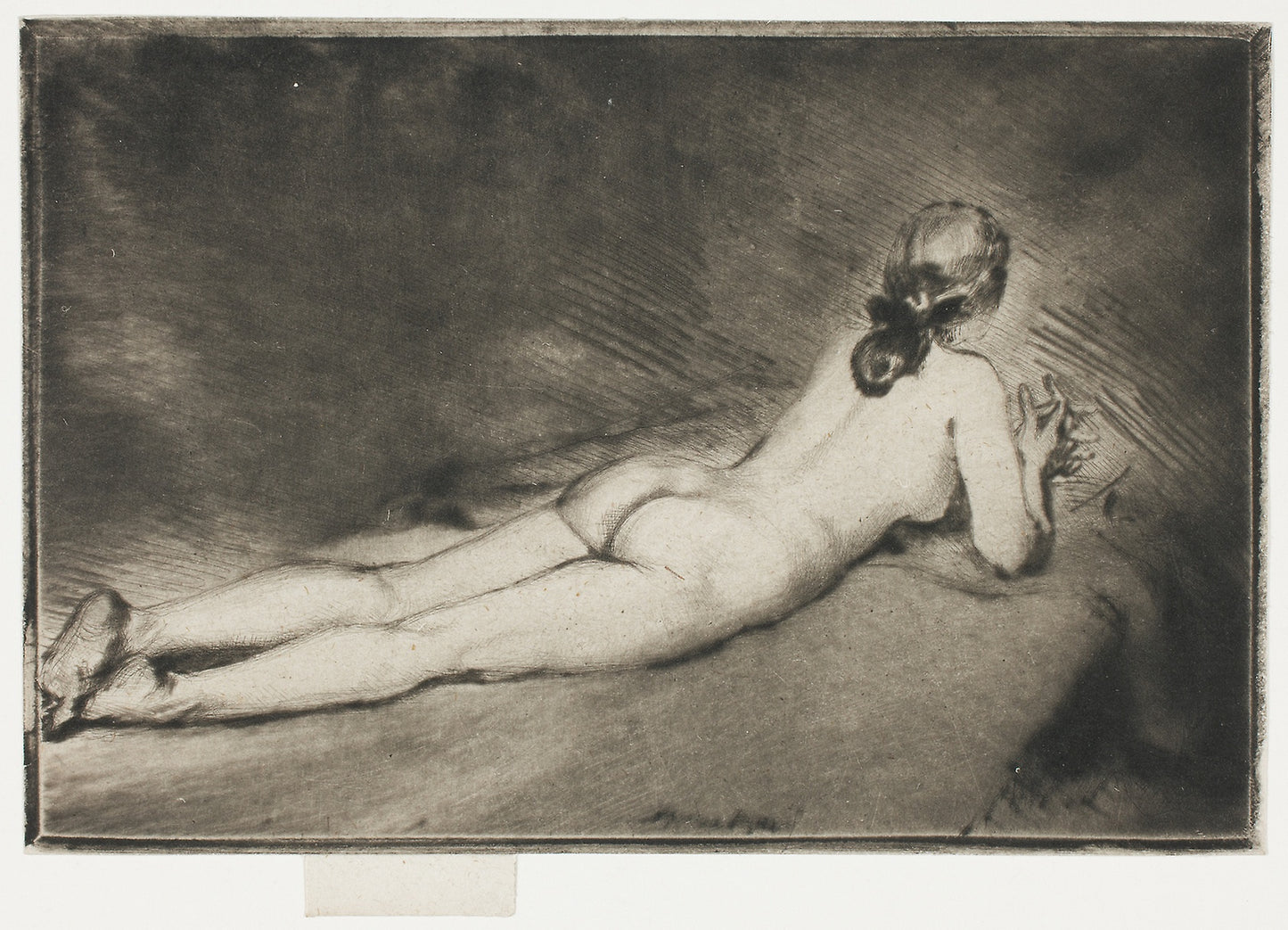 Nude Figure Lying Down -  Theodore Roussel,  Poster Print Wall Art