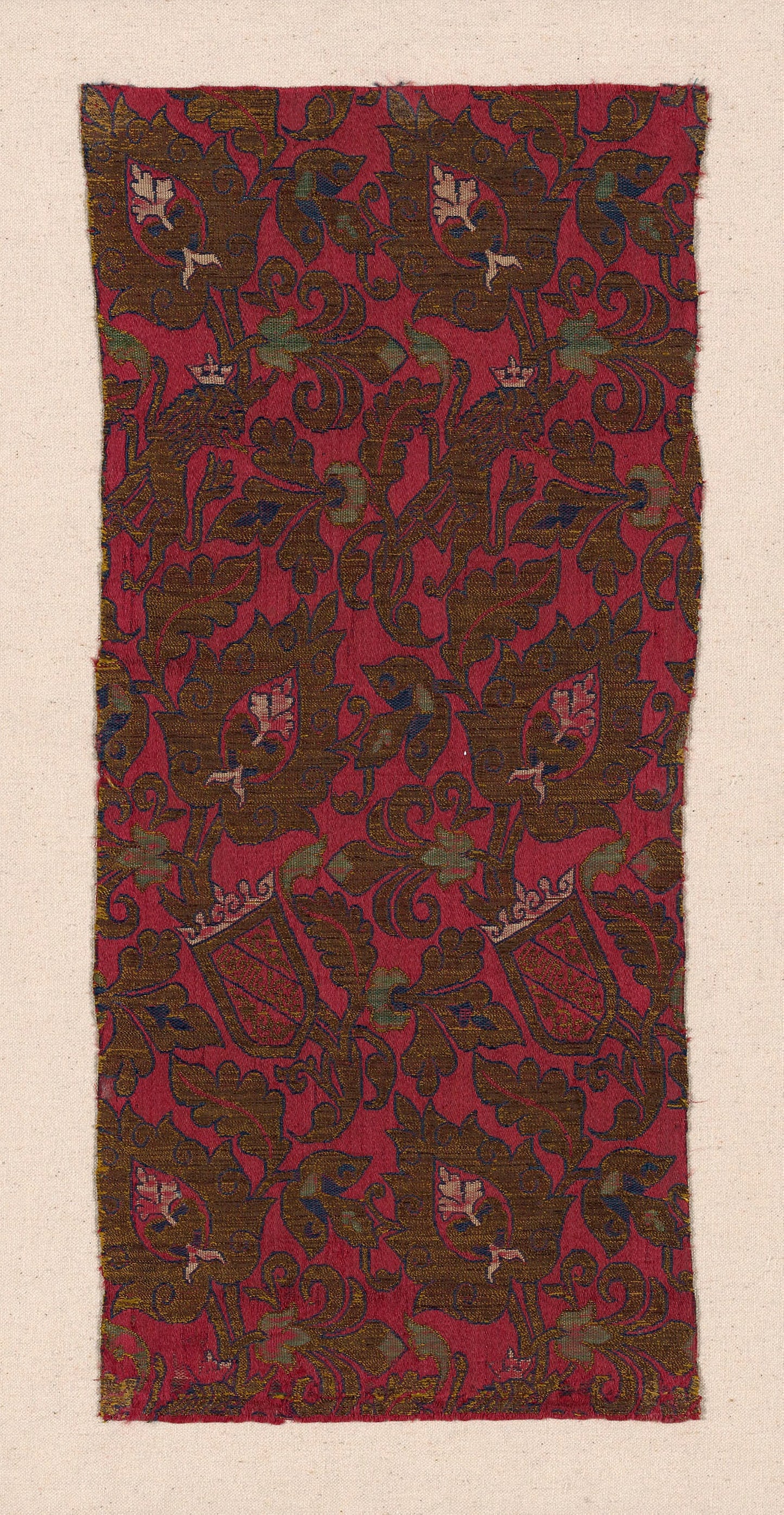 Textile Fragment with the Nasrid Coat of Arms -  Spain; probably Granada,  Poster Print Wall Art