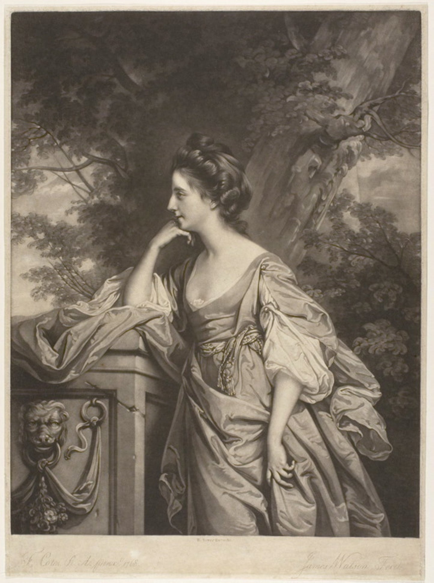 Frances, Lady Bridges -  James Watson (Irish, c. 1740-1790),  Poster Print Wall Art