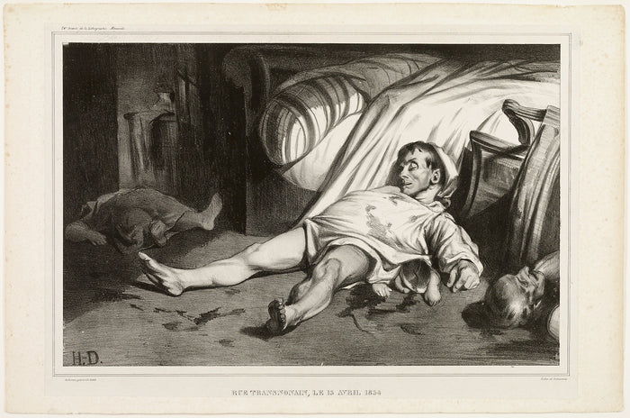 Rue Transnonain, on April 15, 1834: Honoré Victorin Daumier,16x12