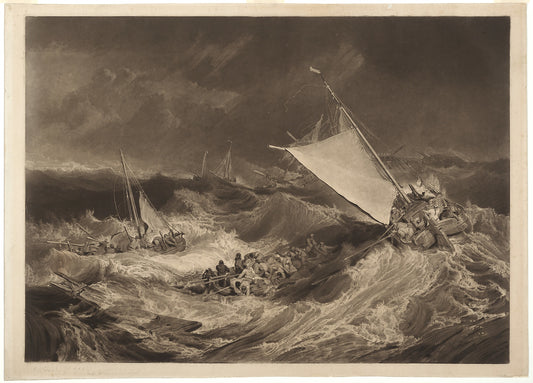 A Shipwreck: Charles Turner (English, 1773-1857),16x12"(A3) Poster