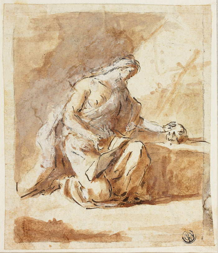 Penitent Magdalene: Domenico Mondo,16x12