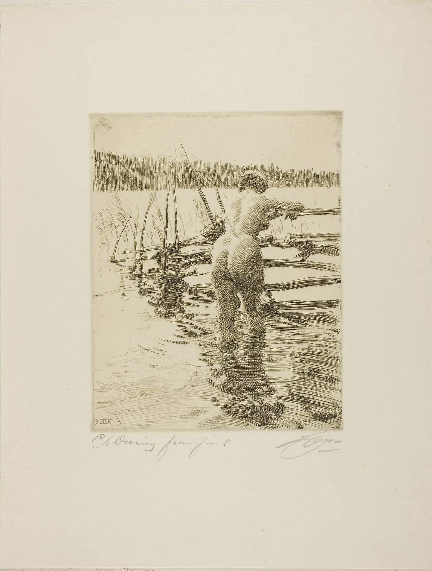 The Fence -  Anders Zorn,  Poster Print Wall Art