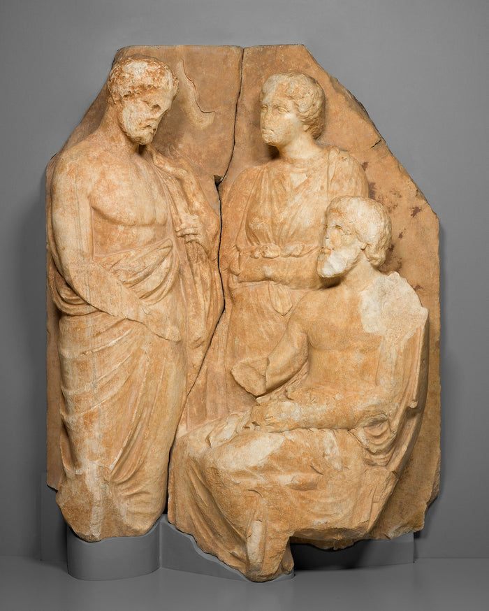 Fragment of a Funerary Naiskos (Monument in the Shape of a Temple): Greek; Athens,16x12
