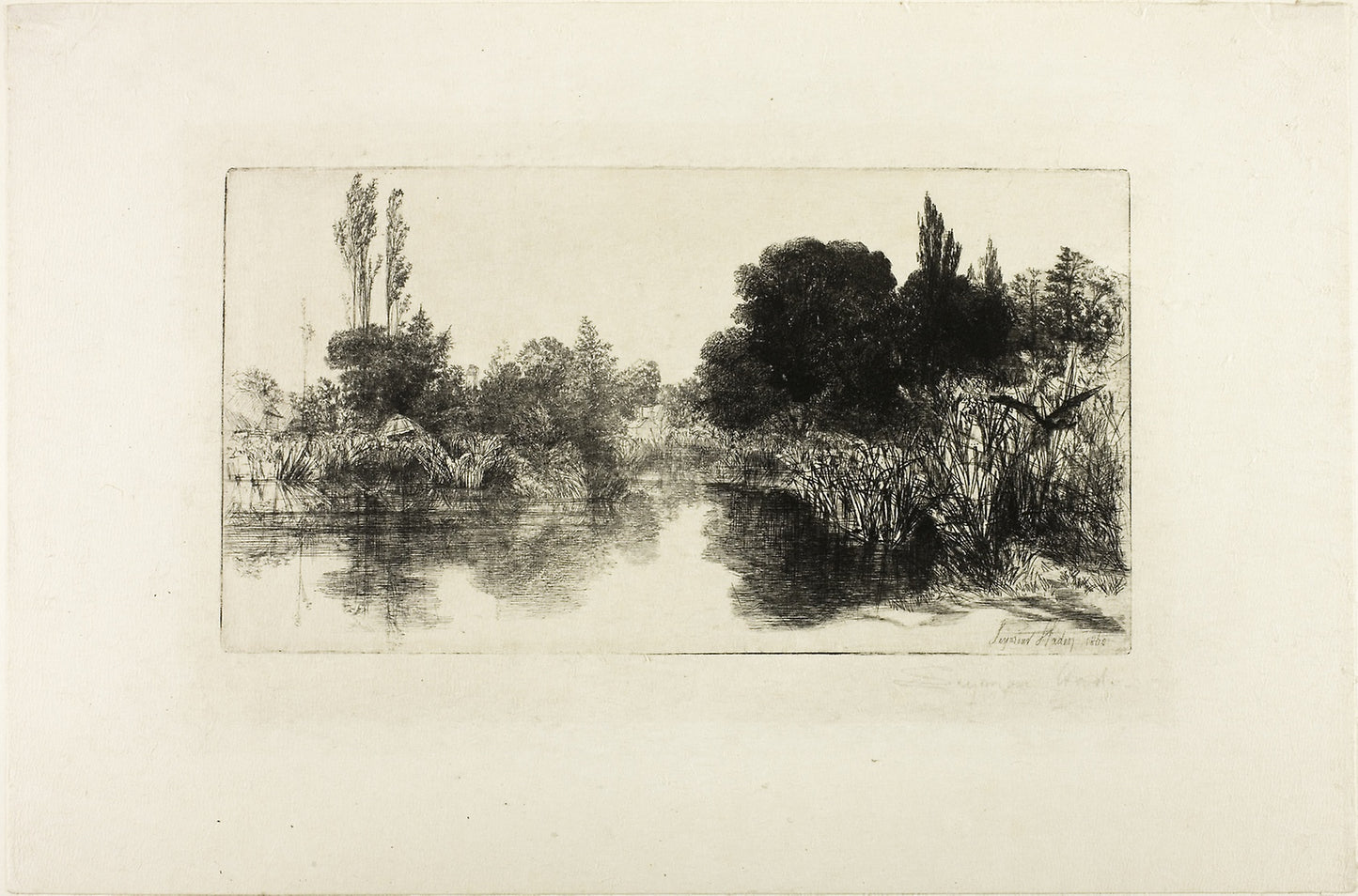 Shere Mill Pond, No. II (large plate) -  Francis Seymour Haden,  Poster Print Wall Art