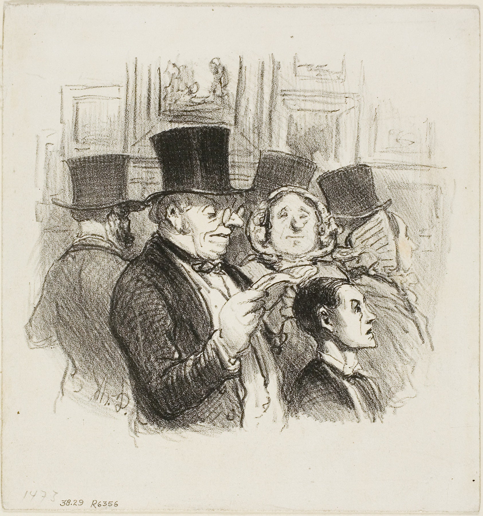 A Visit to the Salon: Honoré Victorin Daumier,16x12"(A3) Poster