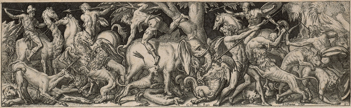 Combat of Men and Animals -  Etienne Delaune,  Poster Print Wall Art