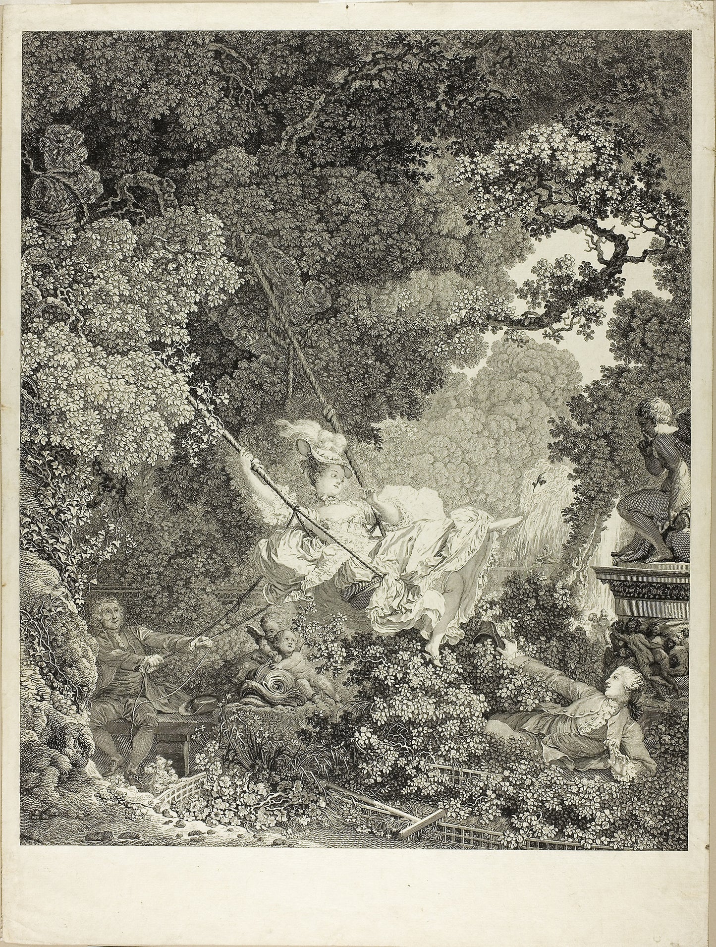 The Happy Accident of the Swing -  Nicolas Delaunay (French, 1739-1792),  Poster Print Wall Art