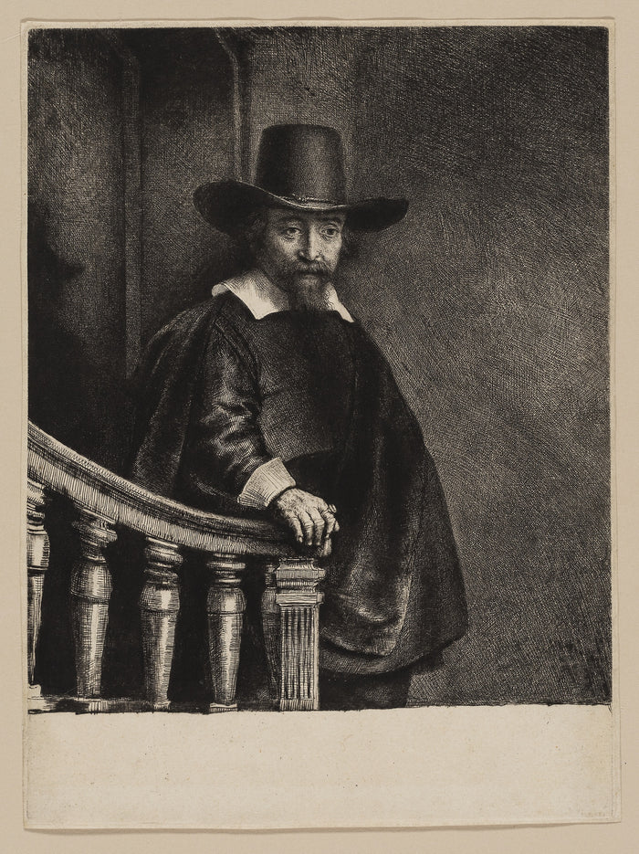 Ephraim Bonus, Jewish Physician: Rembrandt van Rijn,16x12