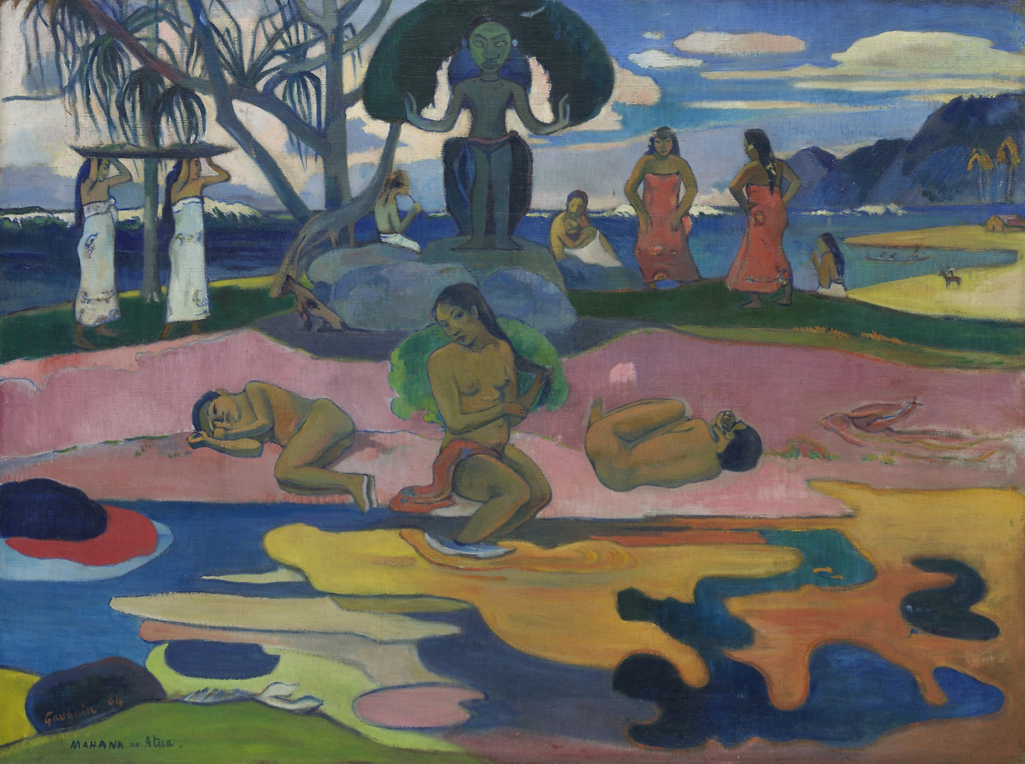 Mahana no atua (Day of the God): Paul Gauguin,16x12"(A3) Poster