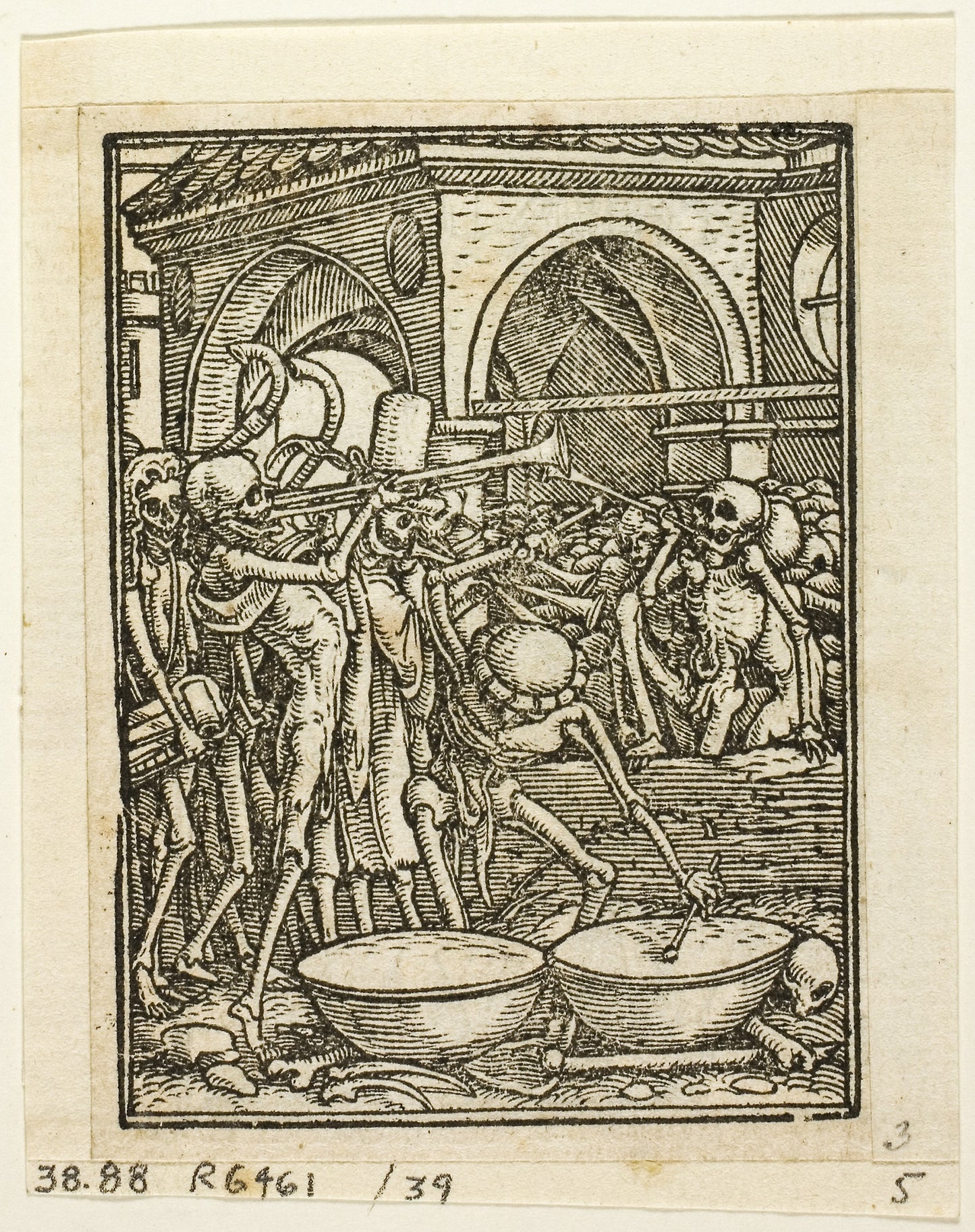 Dance of Death, plate 39 from Woodcuts from Books of the XVI Century -  Hans Holbein, the Younger, after (German, c.1497-1543),  Poster Print Wall Art