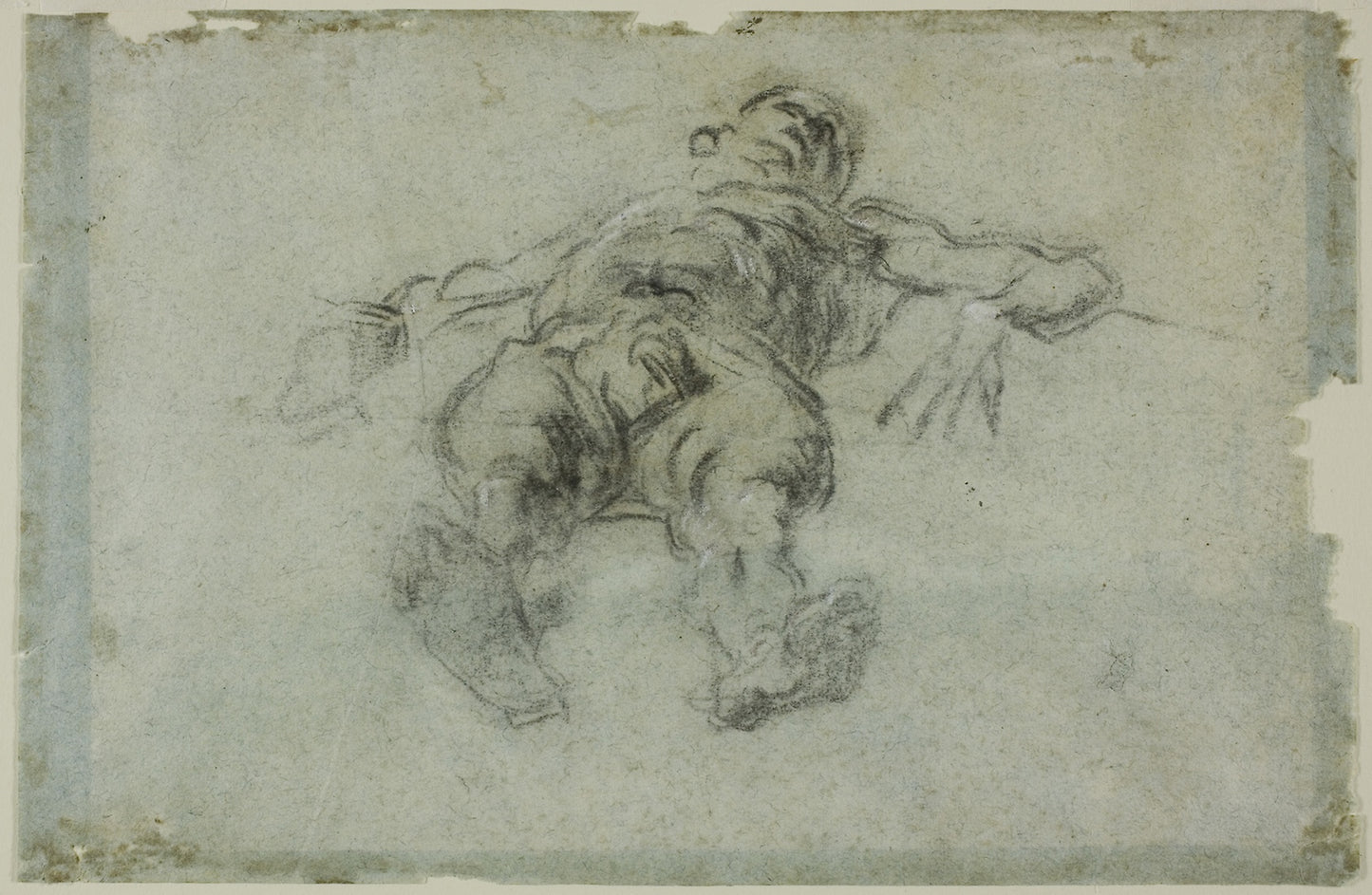 Reclining Male Nude, Foreshortened -  Jacopo Robusti, called Tintoretto,  Poster Print Wall Art