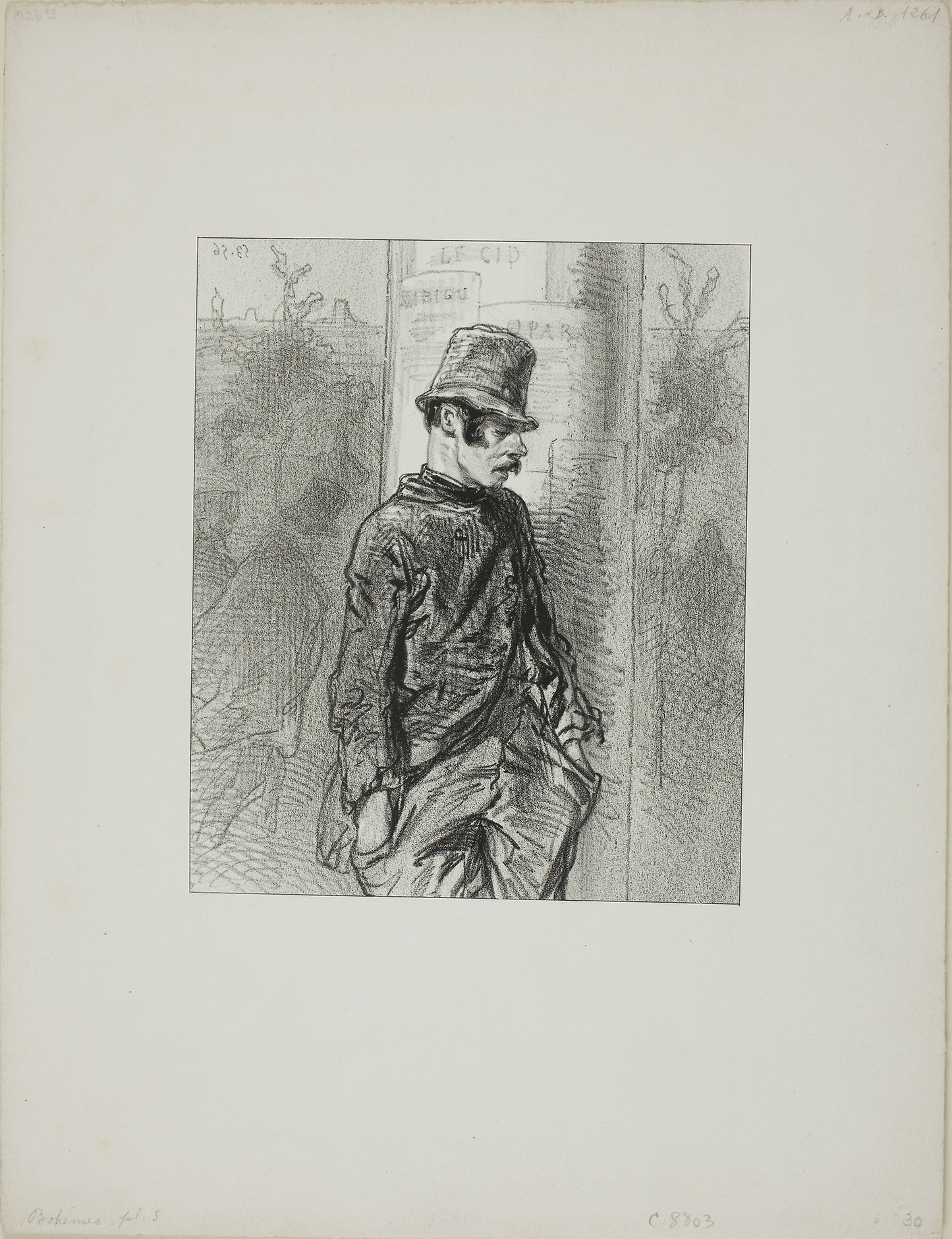 Bohemes -  On the road to the Assises Court -  Paul Gavarni,  Poster Print Wall Art