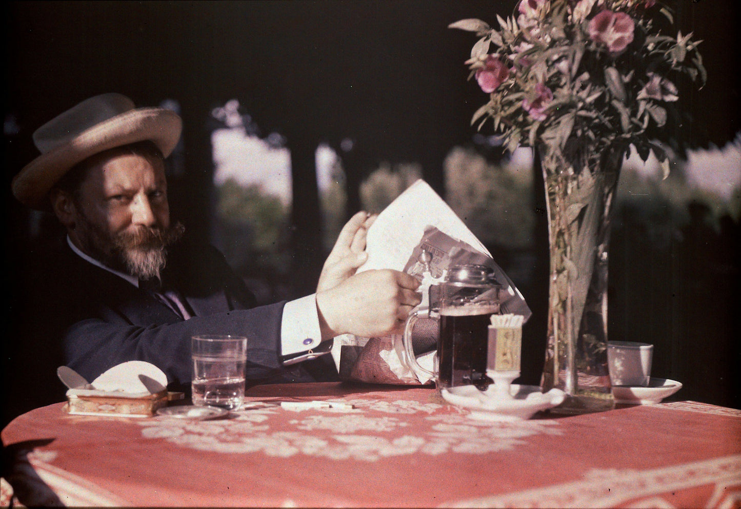 Frank Eugene Seated at Table -  Alfred Stieglitz,  Poster Print Wall Art