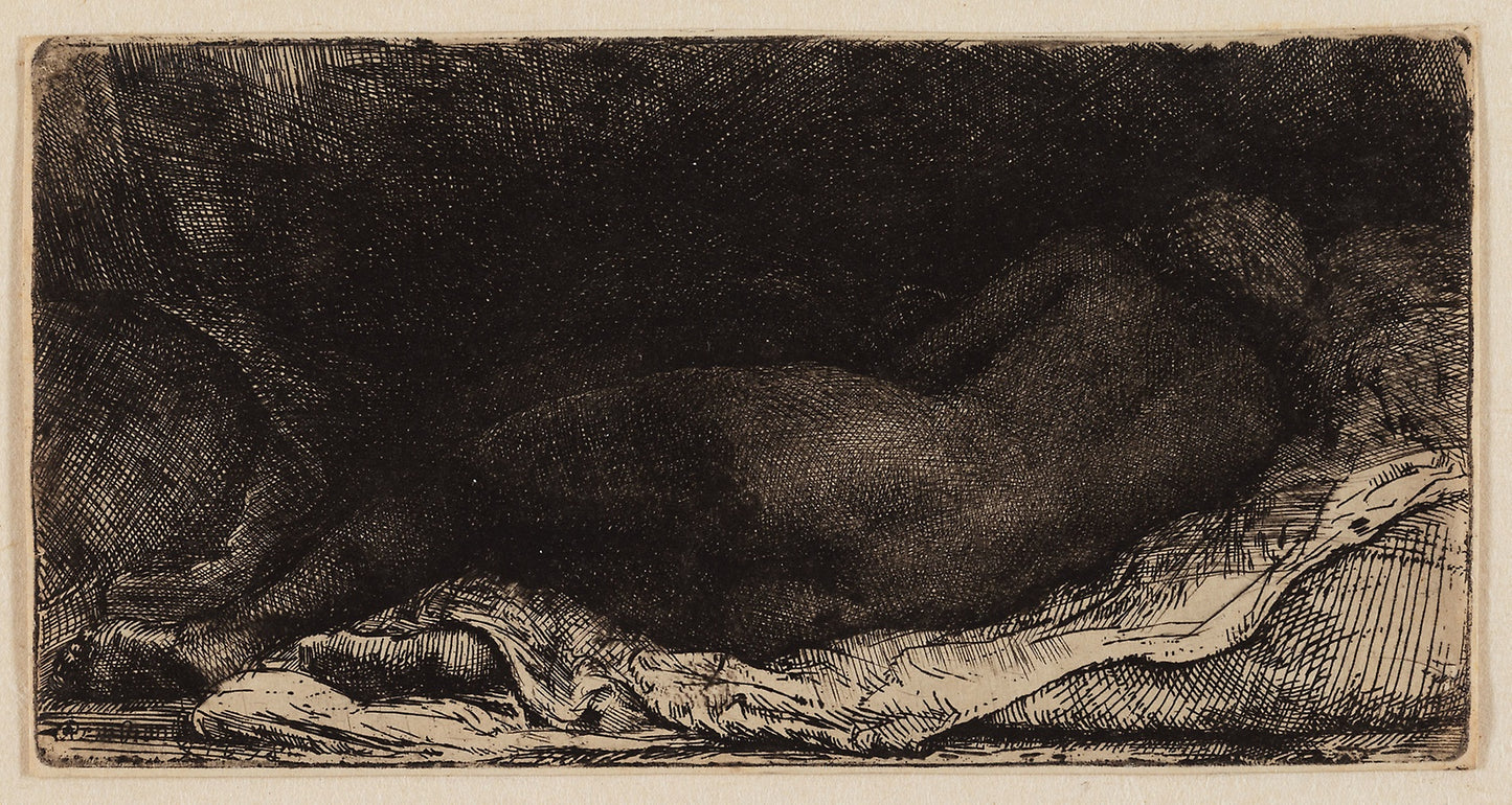 Reclining Female Nude -  Rembrandt van Rijn,  Poster Print Wall Art