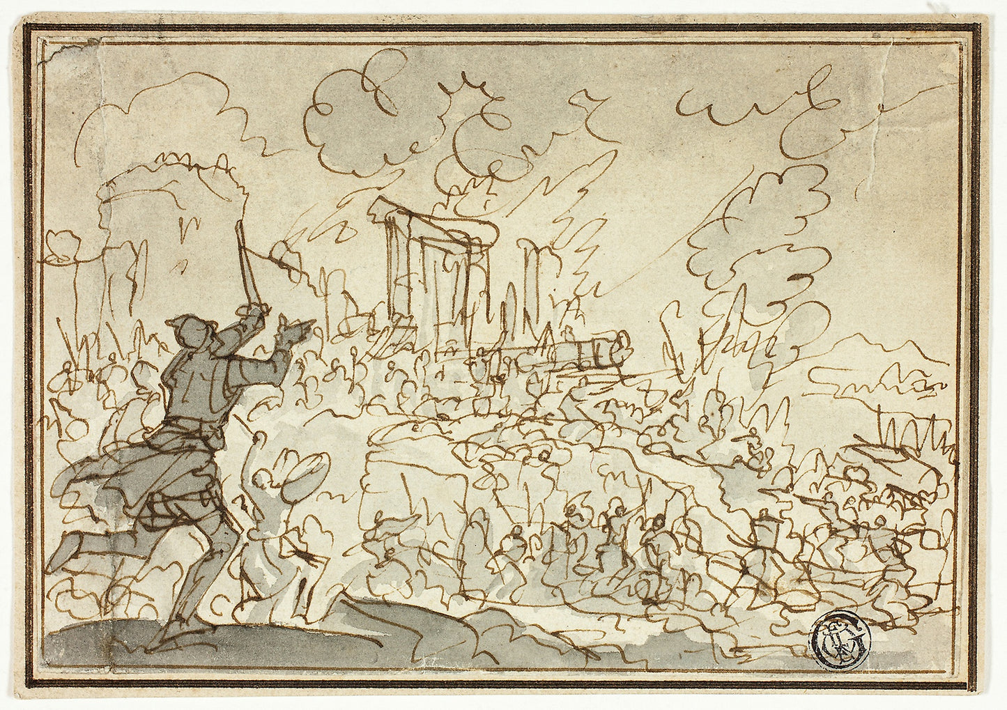 Siege of Fortress -  Attributed to Jan Luyken (Dutch, 1649-1712),  Poster Print Wall Art