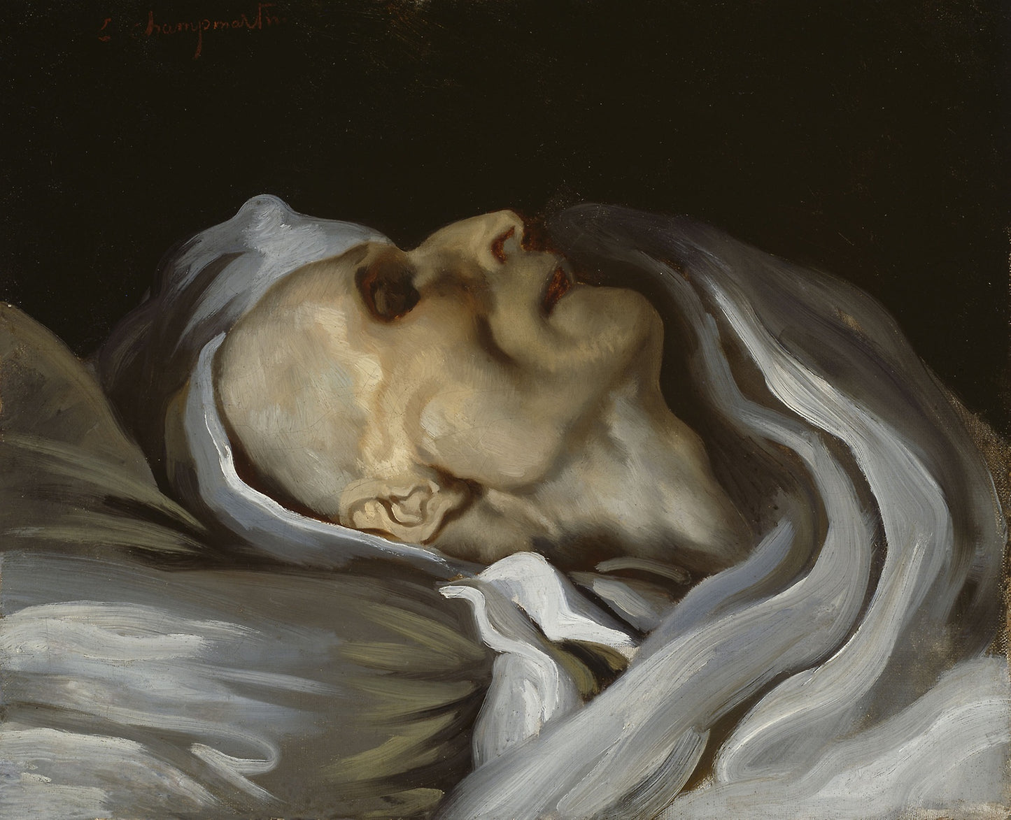 Théodore Géricault on His Deathbed -  Charles Emile Callande de Champmartin,  Poster Print Wall Art