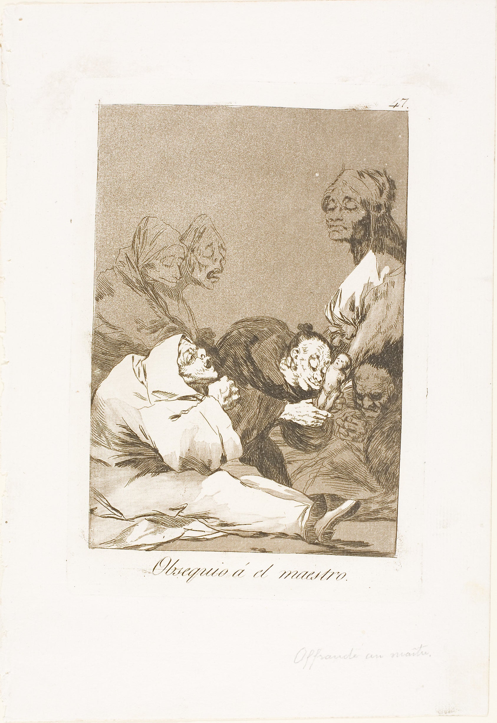 A Gift for the Master, plate 47 from Los Caprichos: Francisco José de Goya y Lucientes,16x12"(A3) Poster