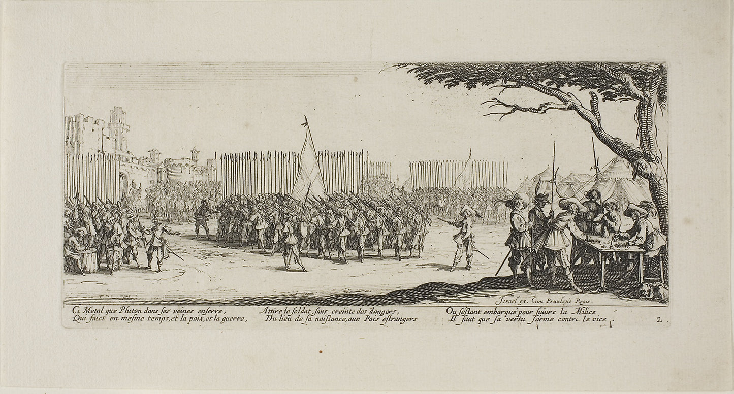 Recruitment of Troops, plate two from The Miseries of War -  Jacques Callot (French, 1592-1635),  Poster Print Wall Art