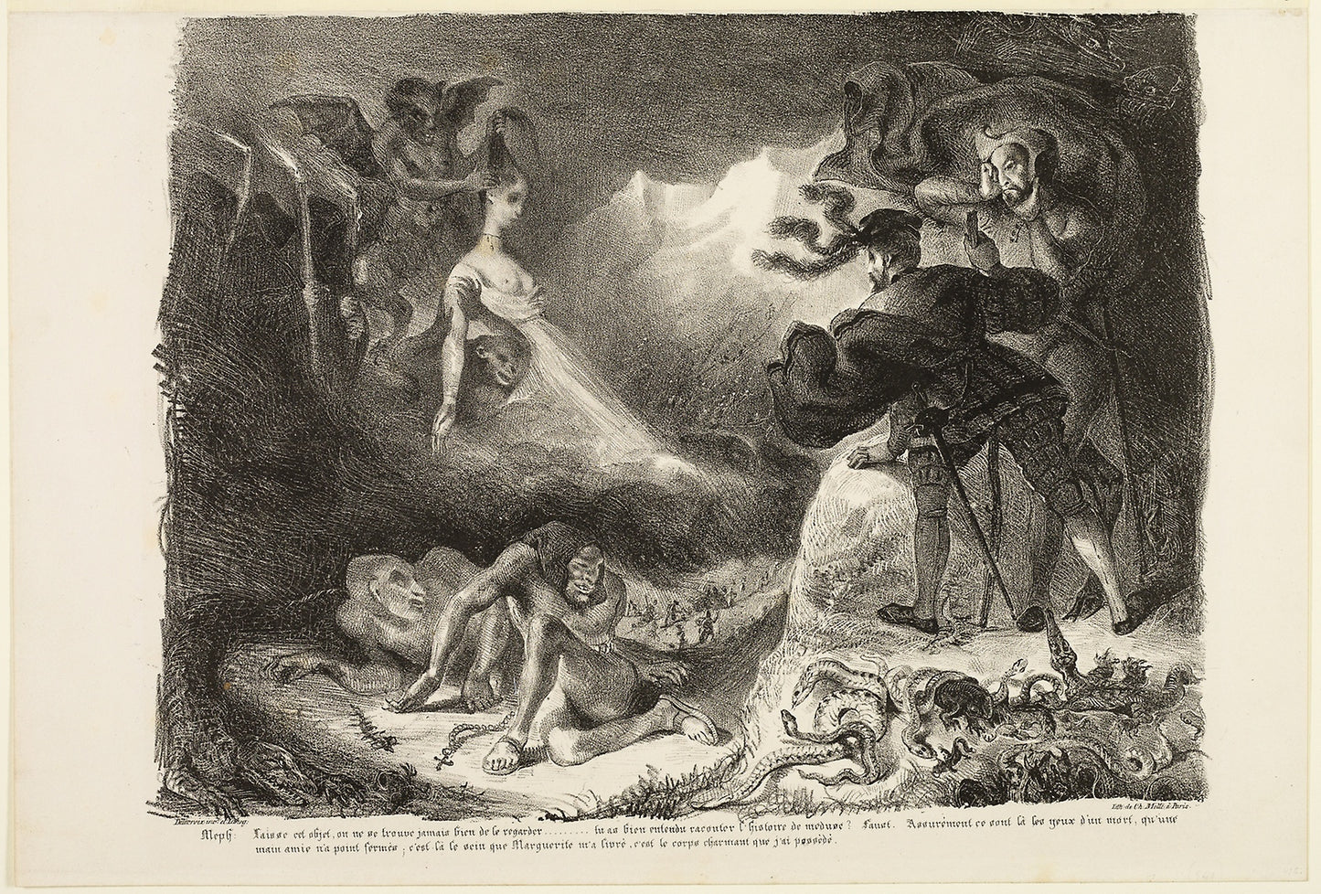 Marguerite's Ghost Appearing to Faust, from Faust -  Eugène Delacroix,  Poster Print Wall Art