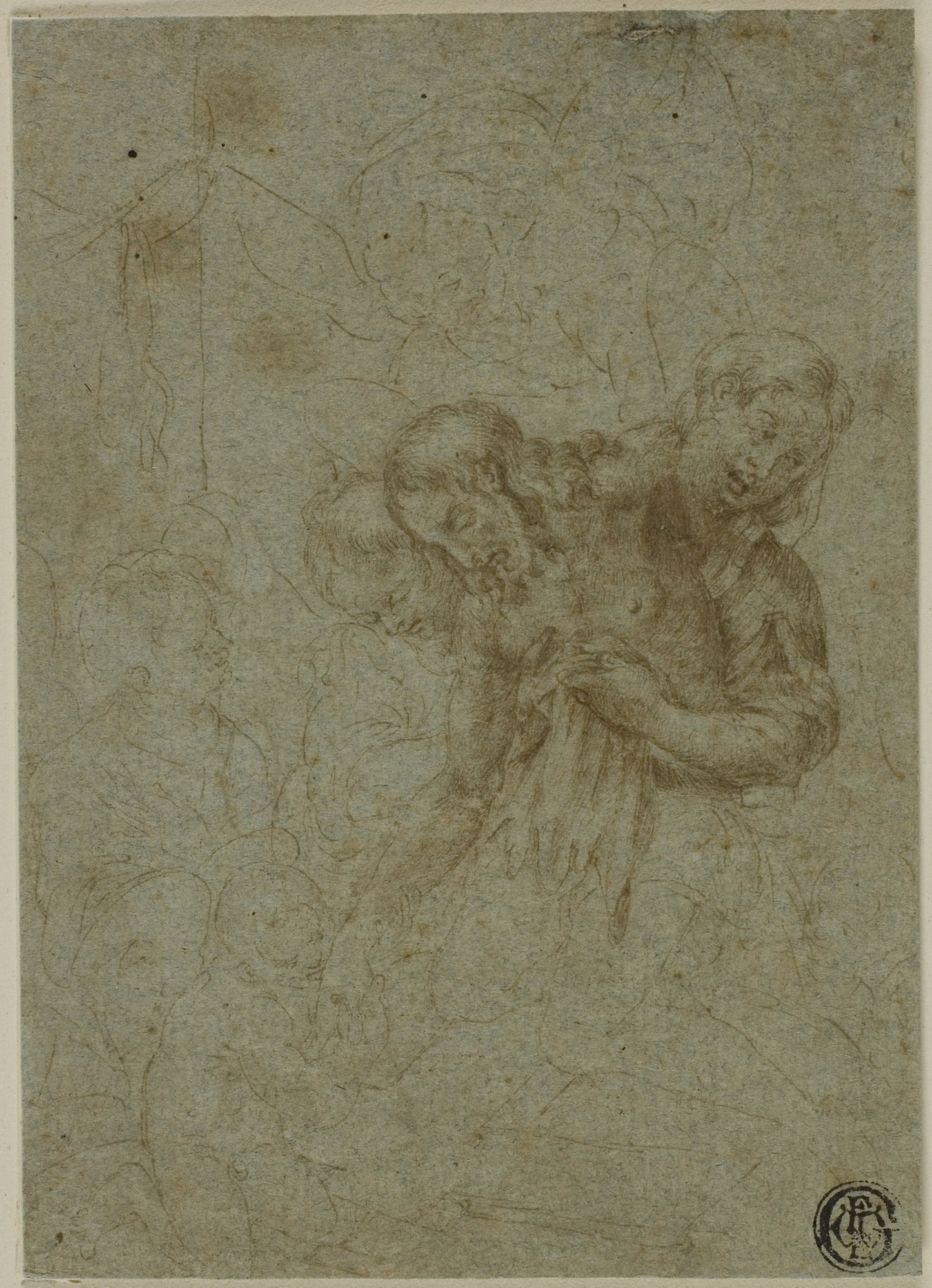 Dead Christ Supported -  Holy Women and Angels -  Circle of Lelio Orsi,  Poster Print Wall Art