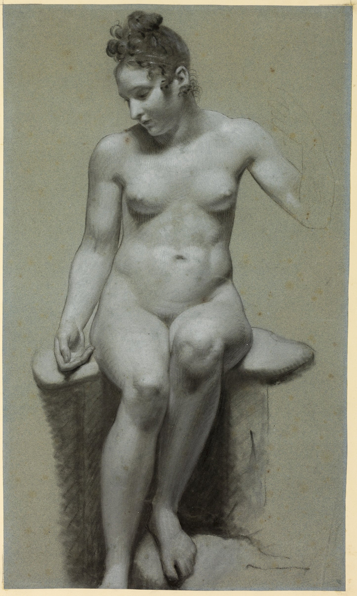 Seated Female Nude -  Pierre-Paul Prud'hon,  Poster Print Wall Art