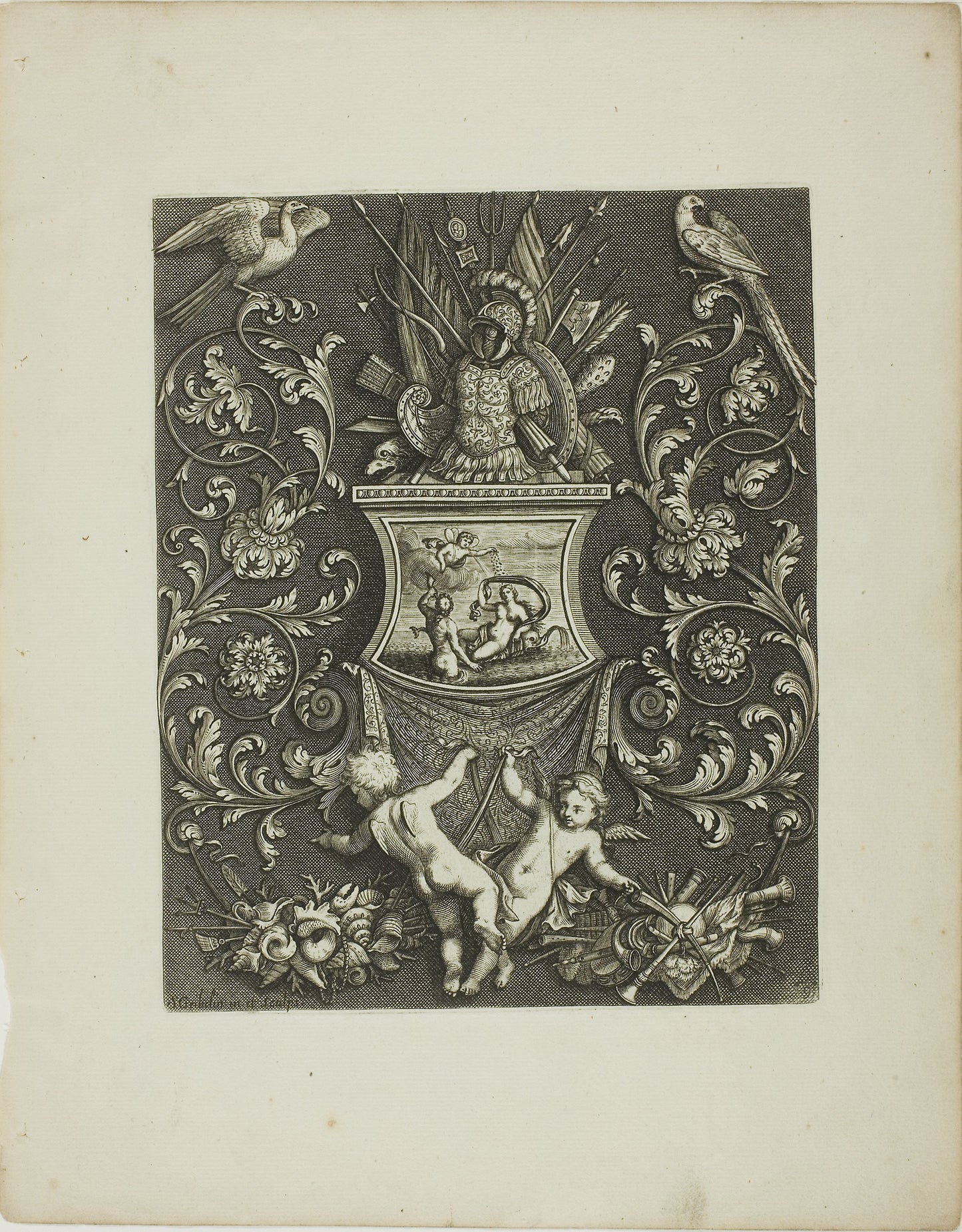 Plate Nine, from A New Book of Ornaments -  Simon Gribelin II,  Poster Print Wall Art
