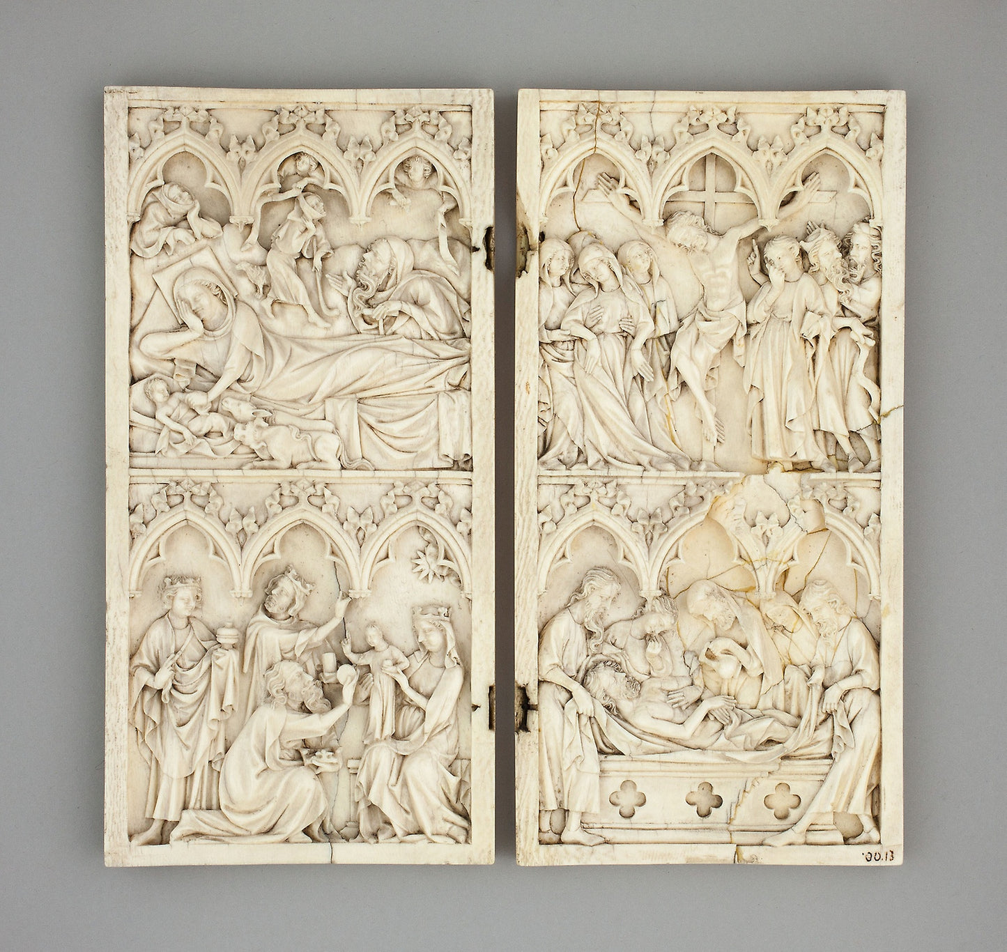 Diptych with Scenes from the Life of Christ -  French, Paris,  Poster Print Wall Art