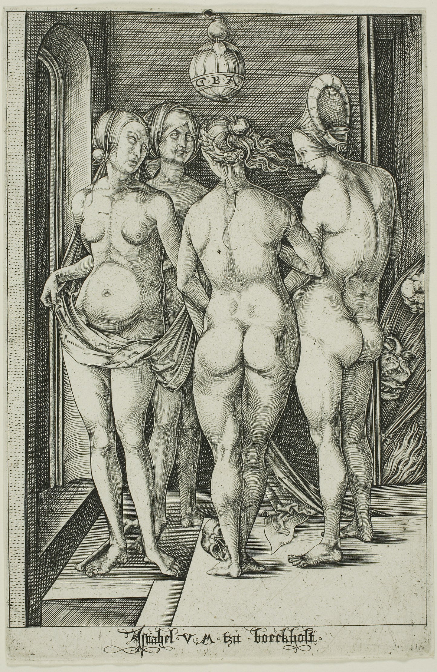 The Four Witches -  Israhel van Meckenem,  Poster Print Wall Art