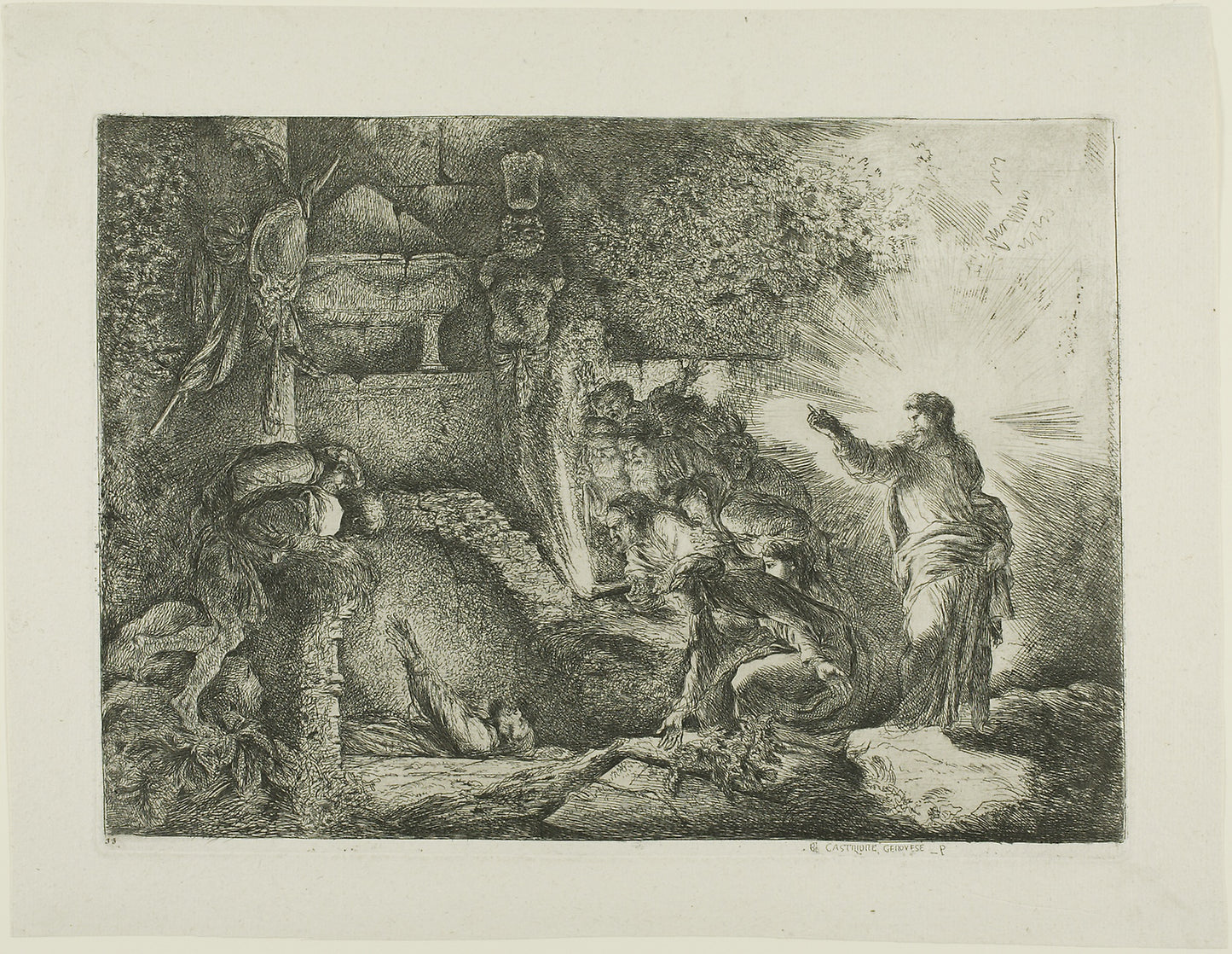 The Raising of Lazarus -  Giovanni Benedetto Castiglione,  Poster Print Wall Art