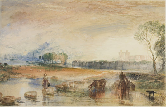 Sunset and Moonrise: Joseph Mallord William Turner,16x12"(A3) Poster