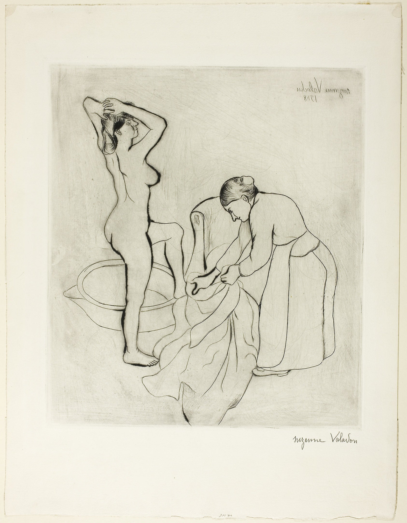 Woman with Large Breasts and Old Woman: Suzanne Valadon,16x12"(A3) Poster