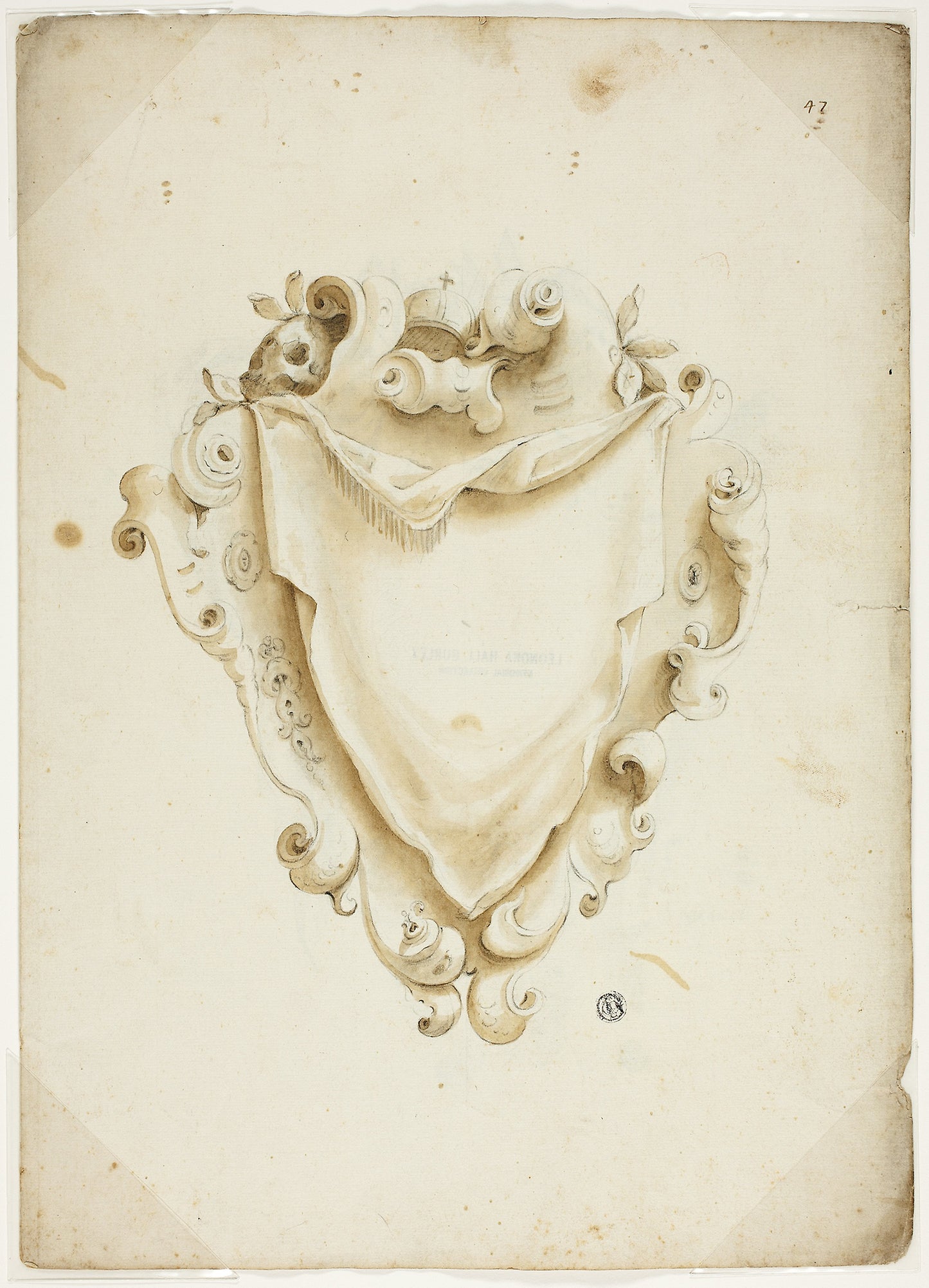 Design for Escutcheon, with Orb -  Unknown Artist,  Poster Print Wall Art