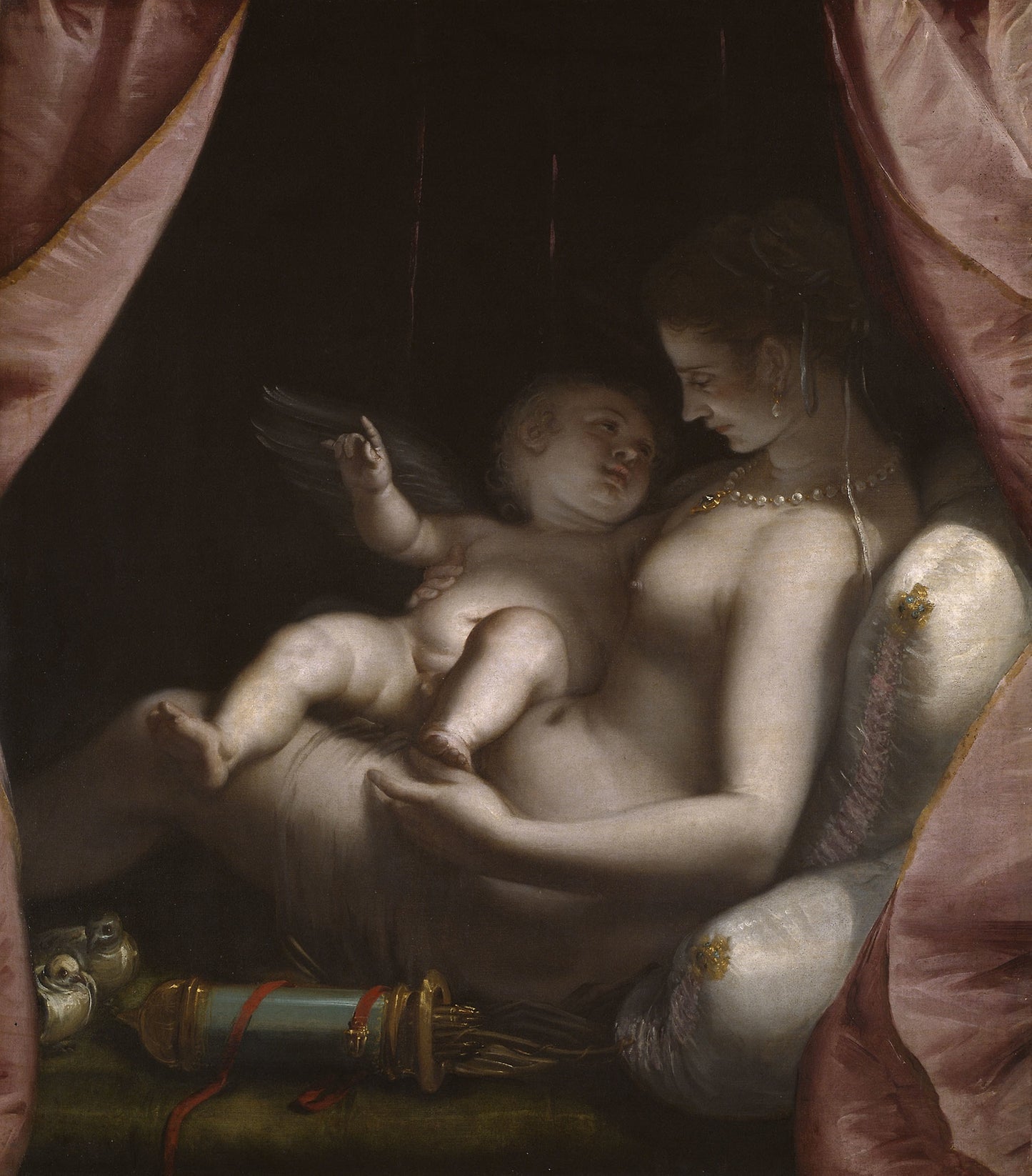 Venus and Cupid -  Luca Cambiaso,  Poster Print Wall Art