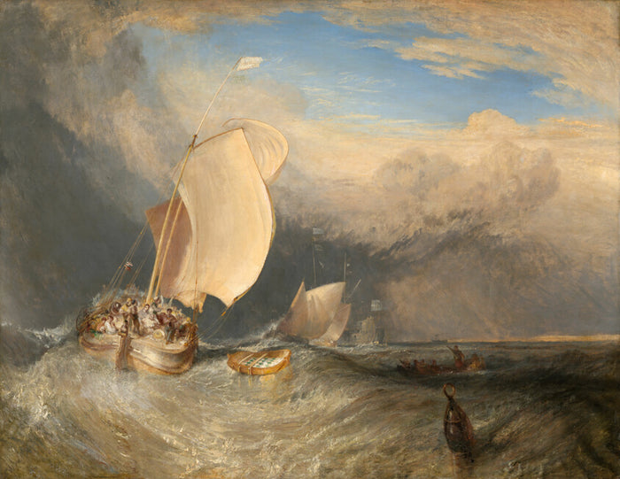 Fishing Boats with Hucksters Bargaining for Fish by  Joseph Mallord William Turner, 23x16