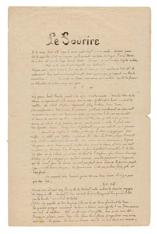 Le sourire: Journal sérieux, Nov. 1899: Paul Gauguin,16x12"(A3) Poster