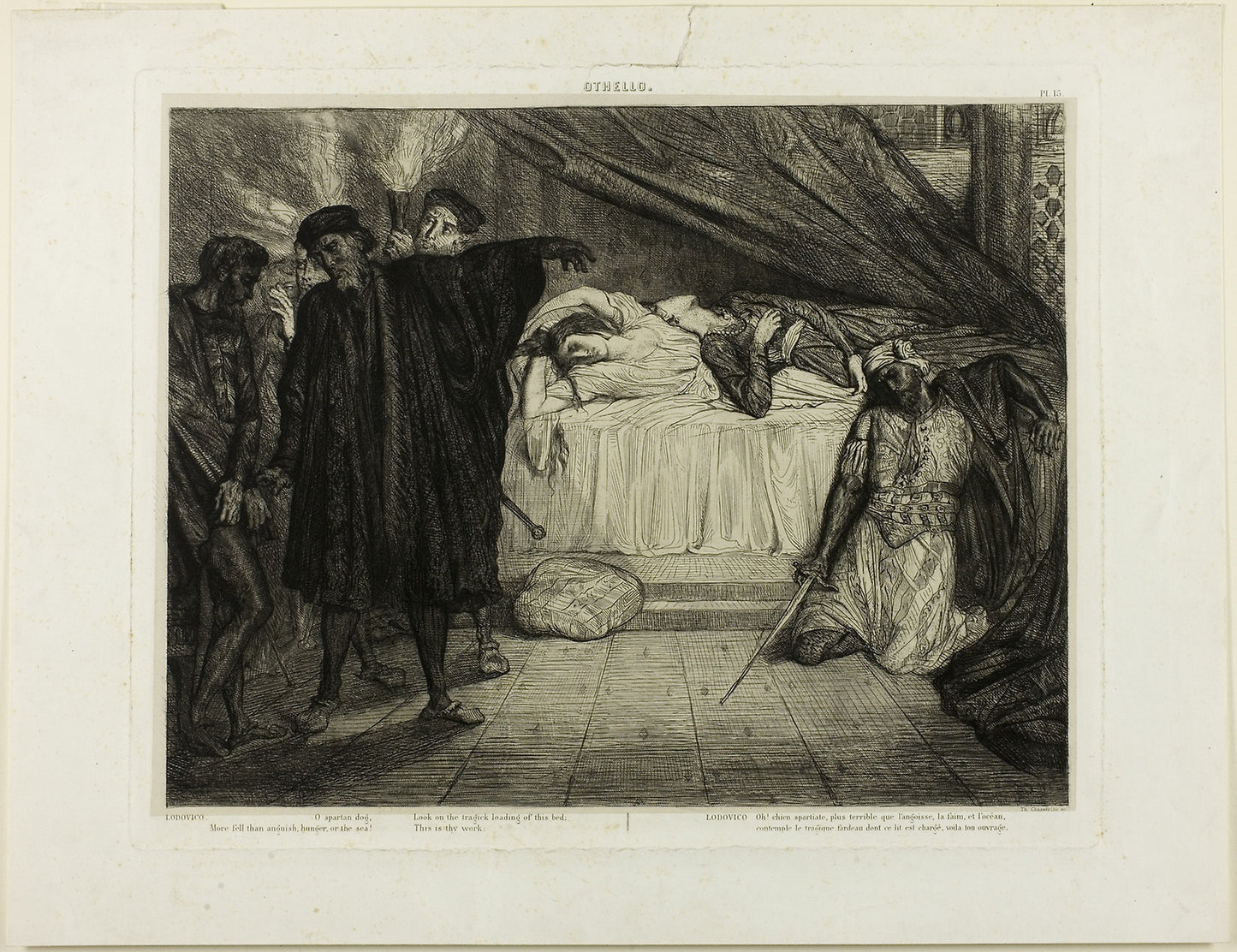 O Spartan dog, plate fifteen from Othello -  Théodore Chassériau,  Poster Print Wall Art